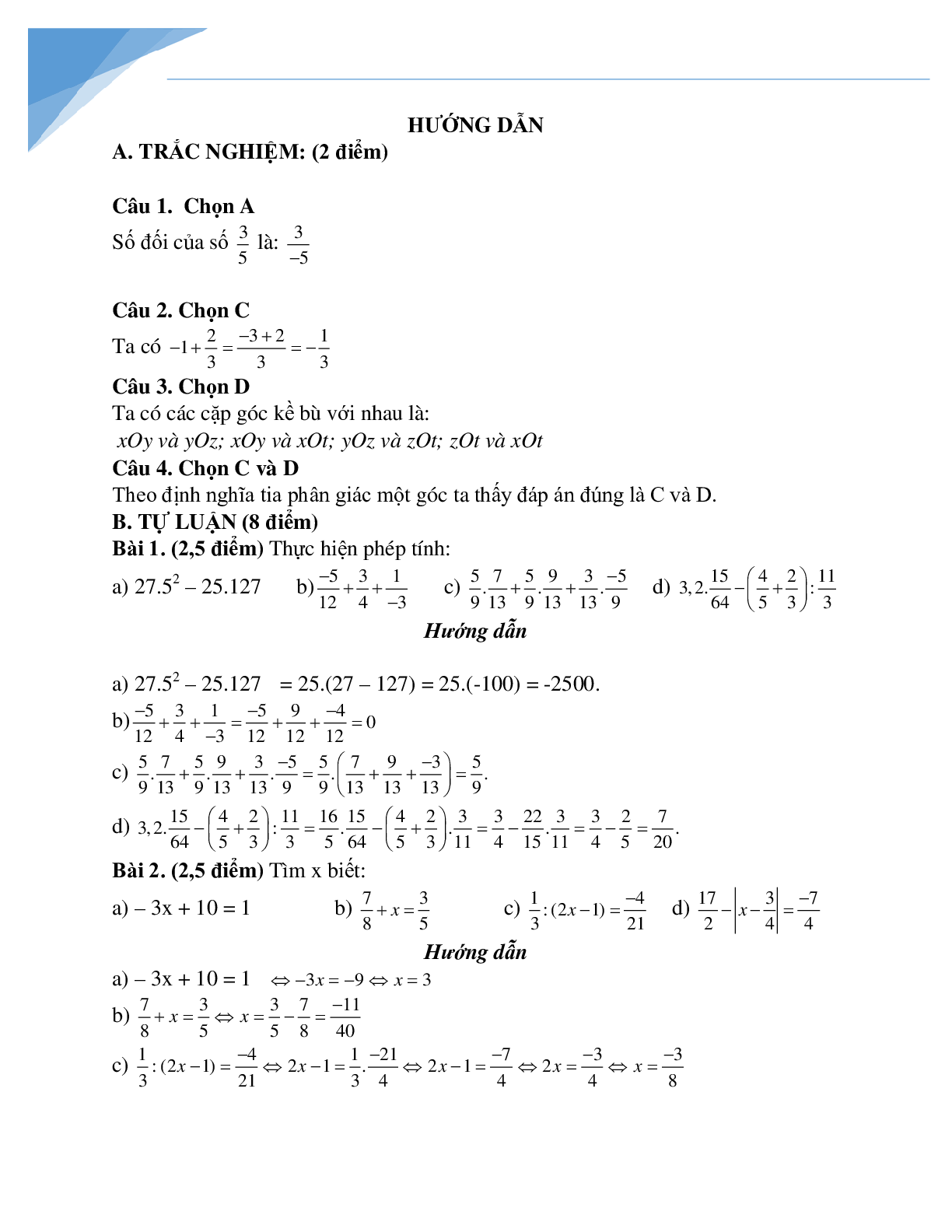 Bộ đề thi giữa kì 2 môn toán lớp 6 các trường Hà Nội (trang 2)