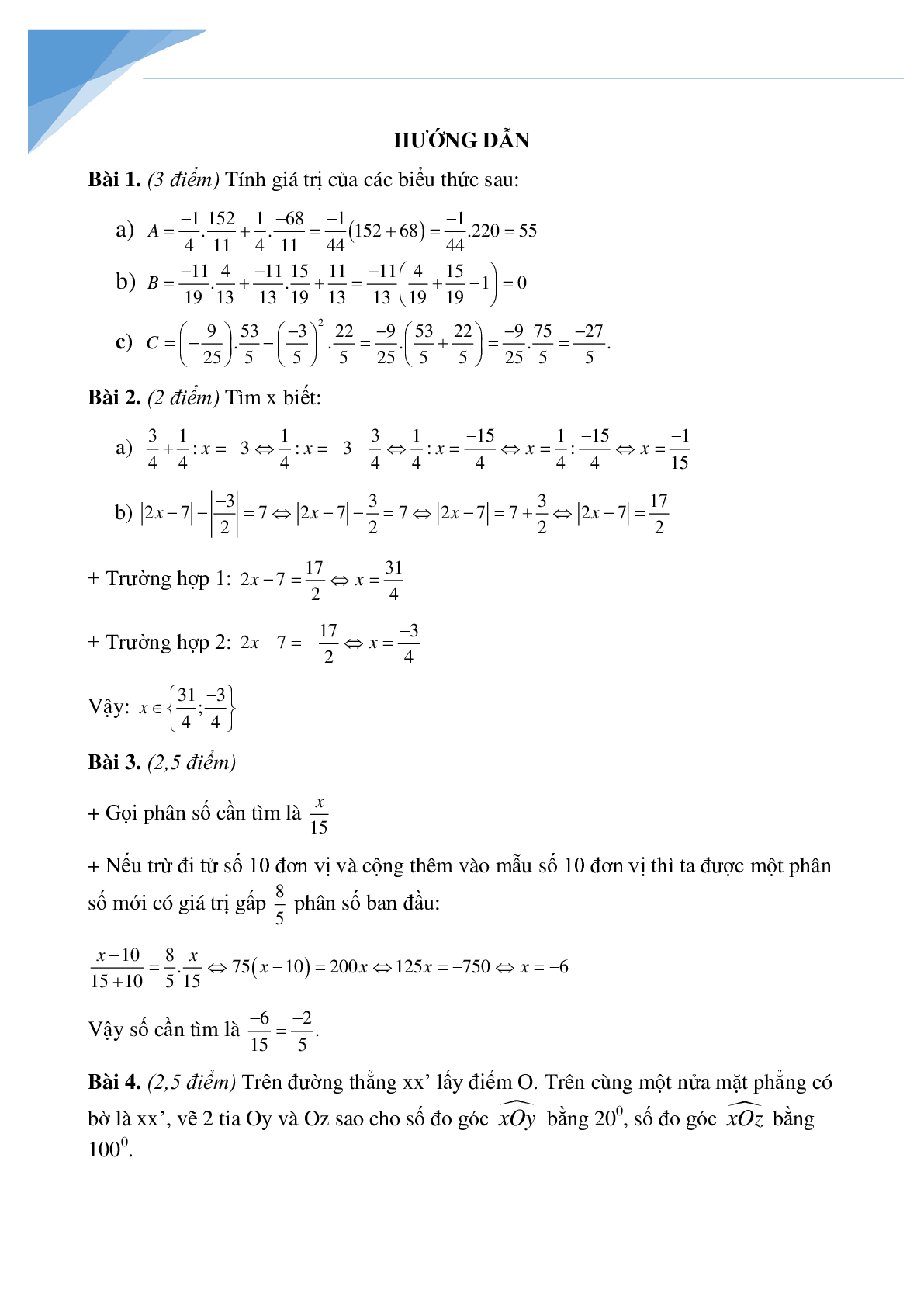 Bộ đề thi giữa kì 2 môn toán lớp 6 các trường Hà Nội (trang 5)