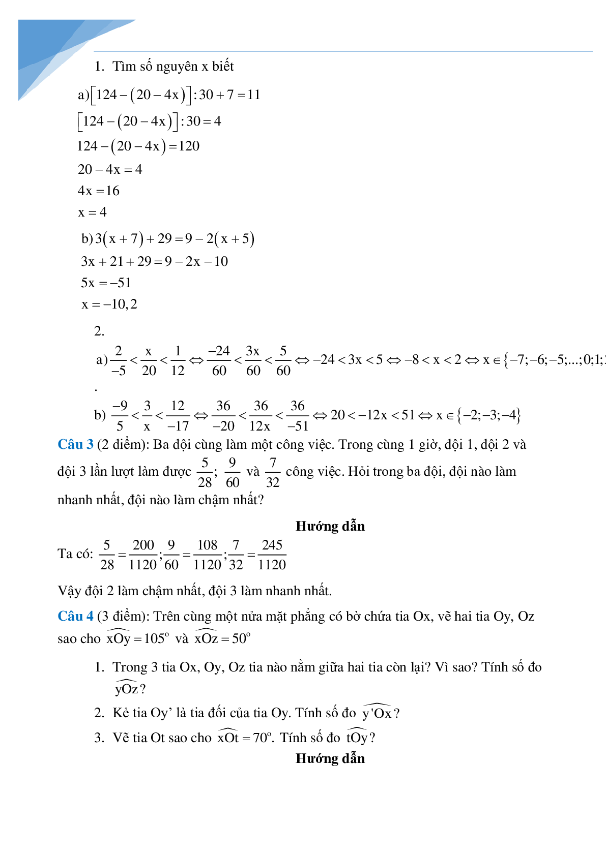 Bộ đề thi giữa kì 2 môn toán lớp 6 các trường Hà Nội (trang 9)