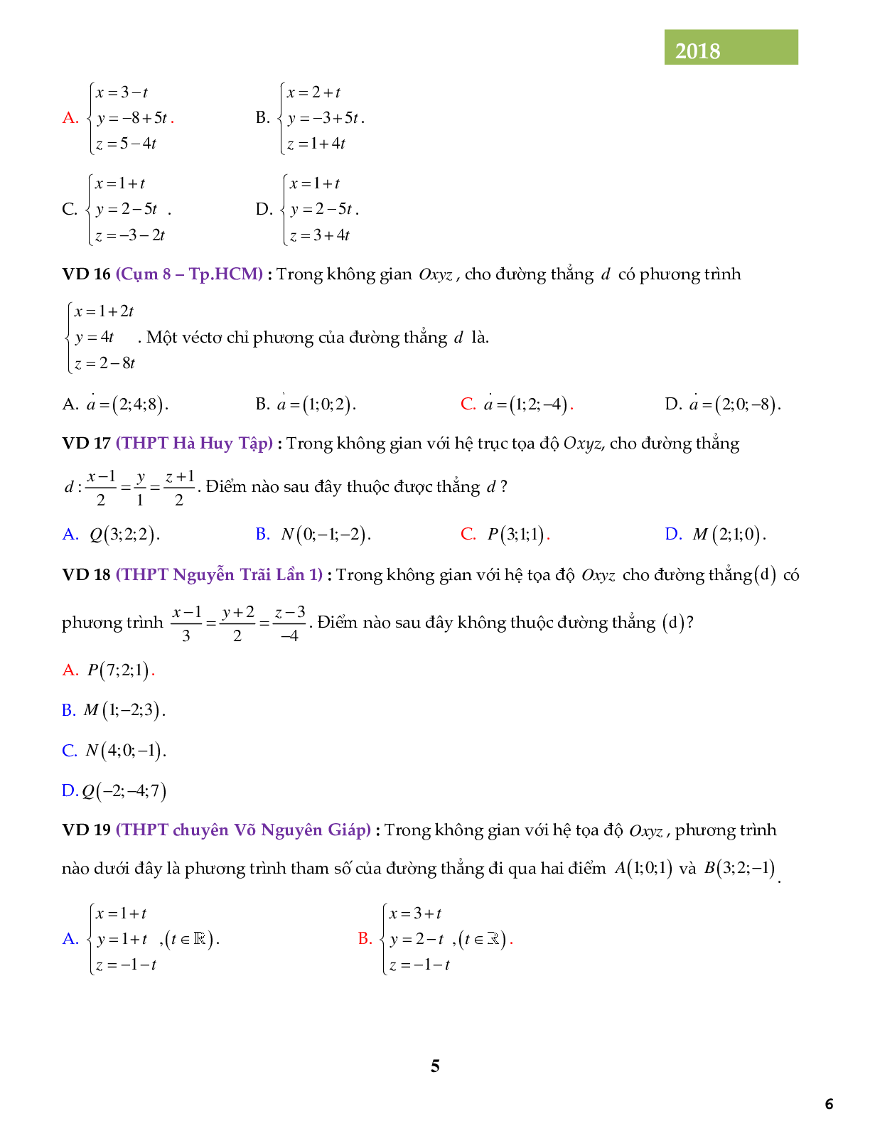 Chuyên đề phương pháp tọa độ trong không gian tập 2 (trang 6)