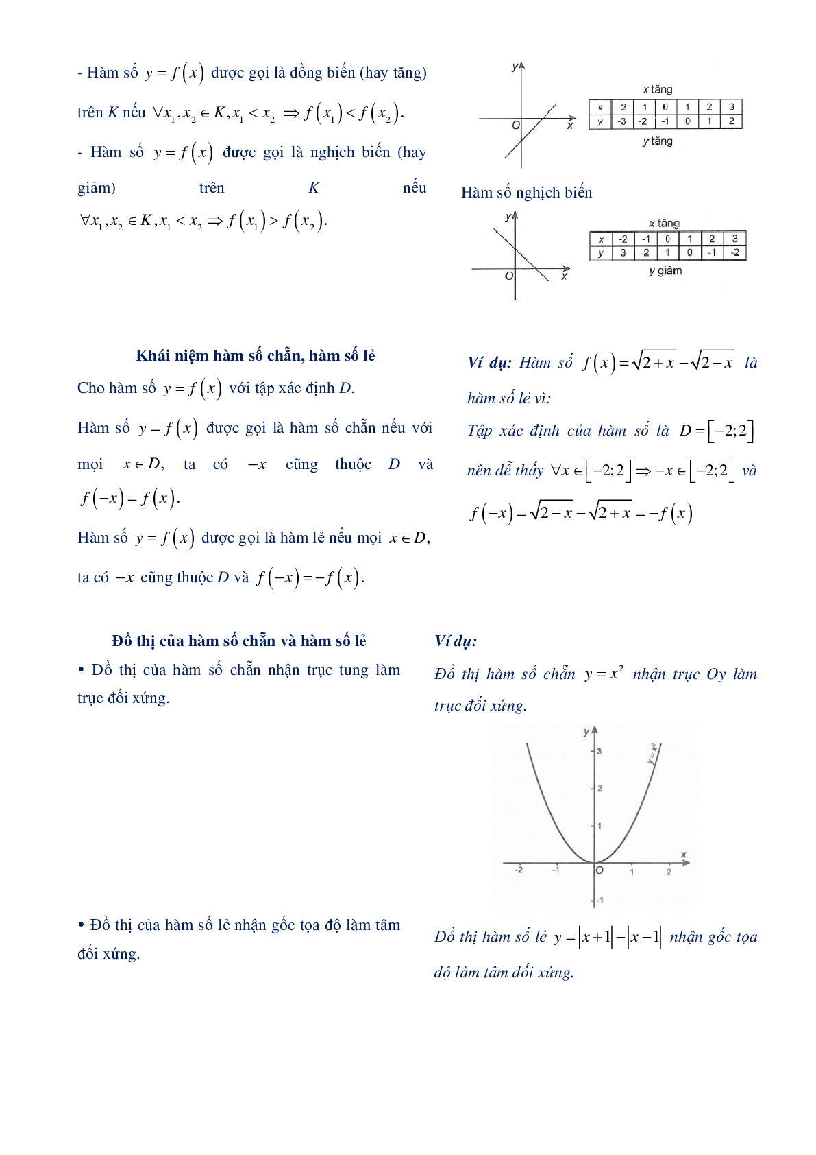 Chuyên đề hàm số bậc nhất và hàm số bậc 2 - Đại số 10 (trang 2)