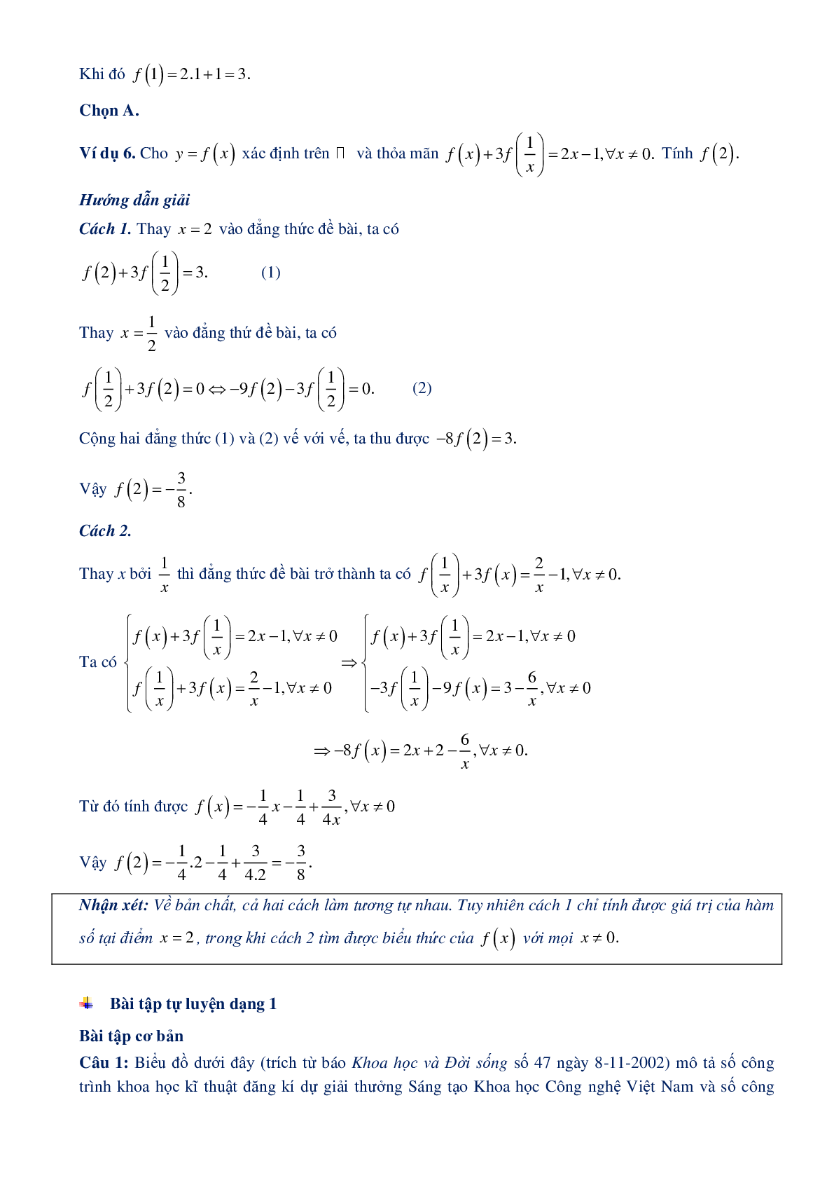 Chuyên đề hàm số bậc nhất và hàm số bậc 2 - Đại số 10 (trang 5)