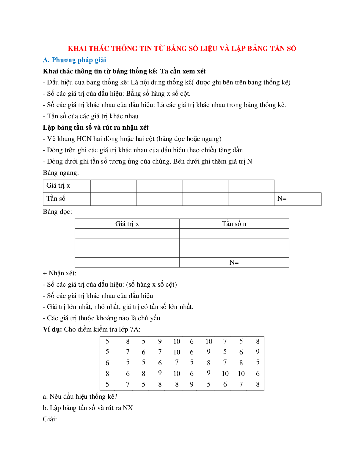 Cách giải Khai thác thông tin từ bảng số liệu và lập bảng tần số (trang 1)