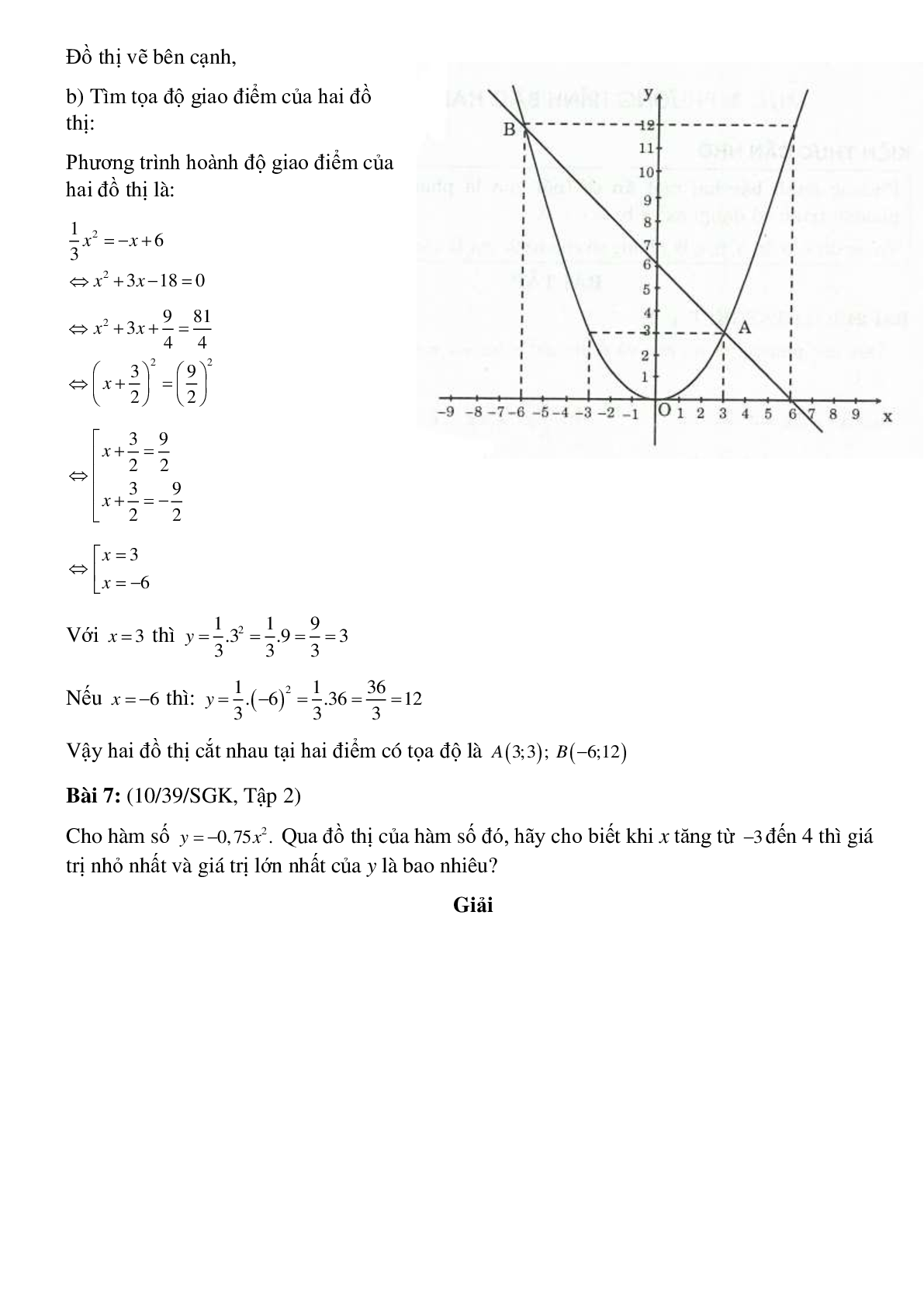 50 Bài tập Đồ thị hàm số y = ax^2 (a ≠ 0) (có đáp án)- Toán 9 (trang 7)