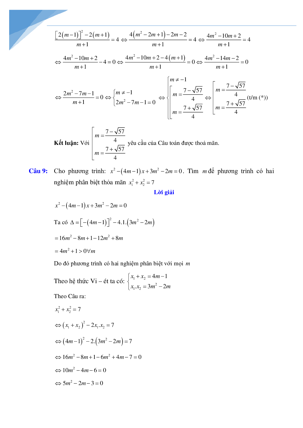 Chuyên đề vi-et luyện thi vào lớp 10 môn toán (trang 8)