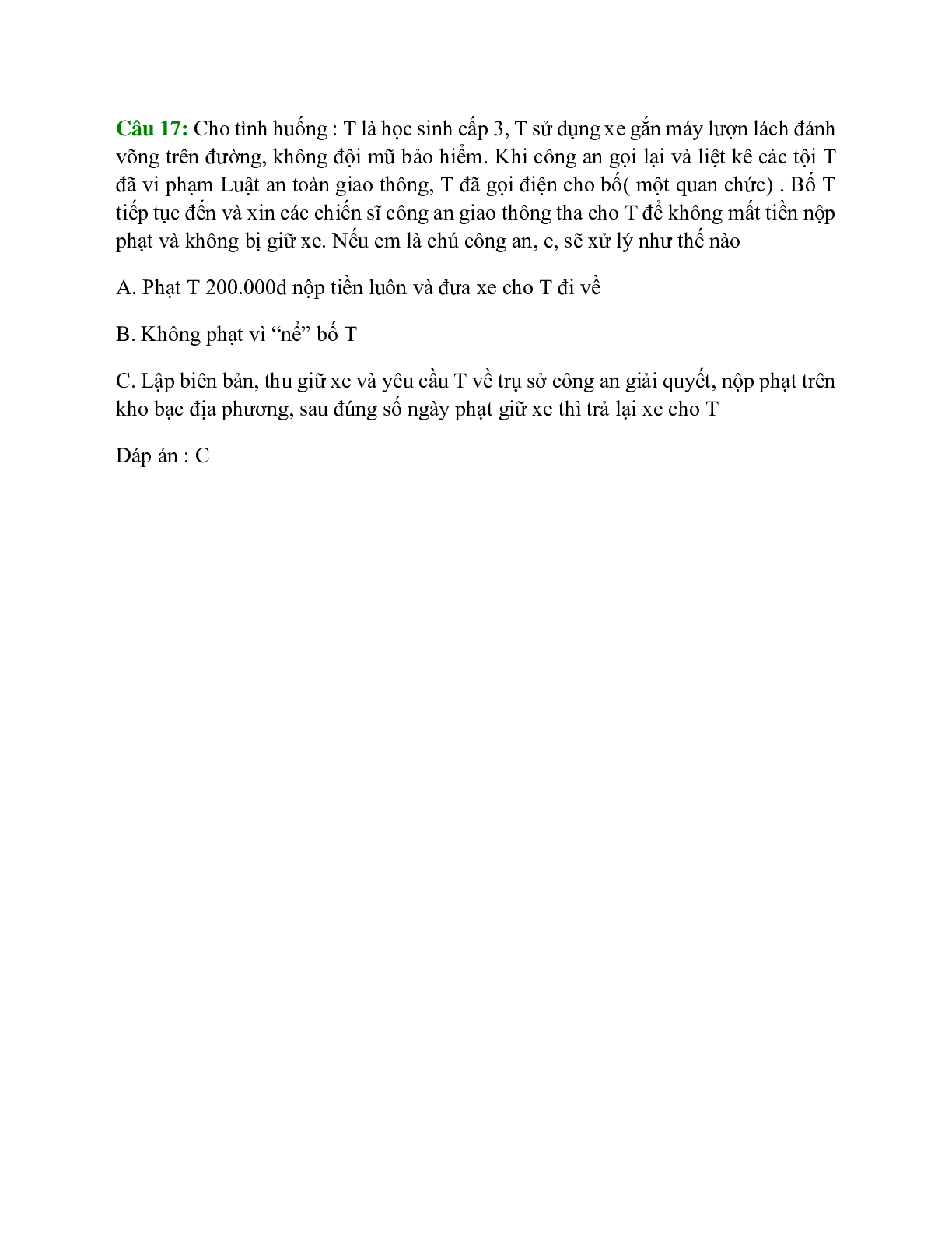 Trắc nghiệm GDCD 7 Bài 4 có đáp án: Đạo đức và kỷ luật (trang 6)