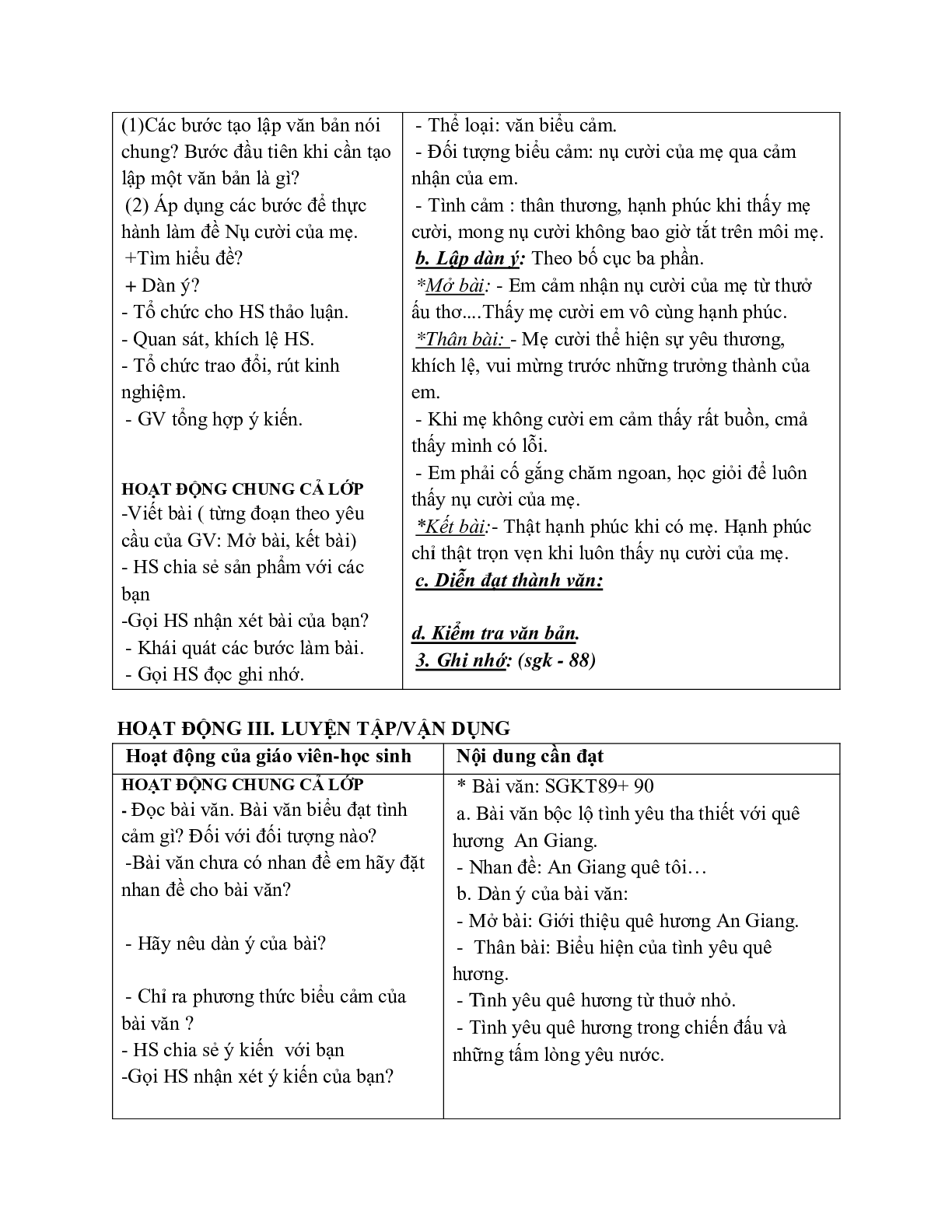 Giáo án ngữ văn lớp 7 Tuần 7 Tiết 25: Đề văn biểu cảm và cách làm bài văn biểu cảm mới nhất (trang 3)