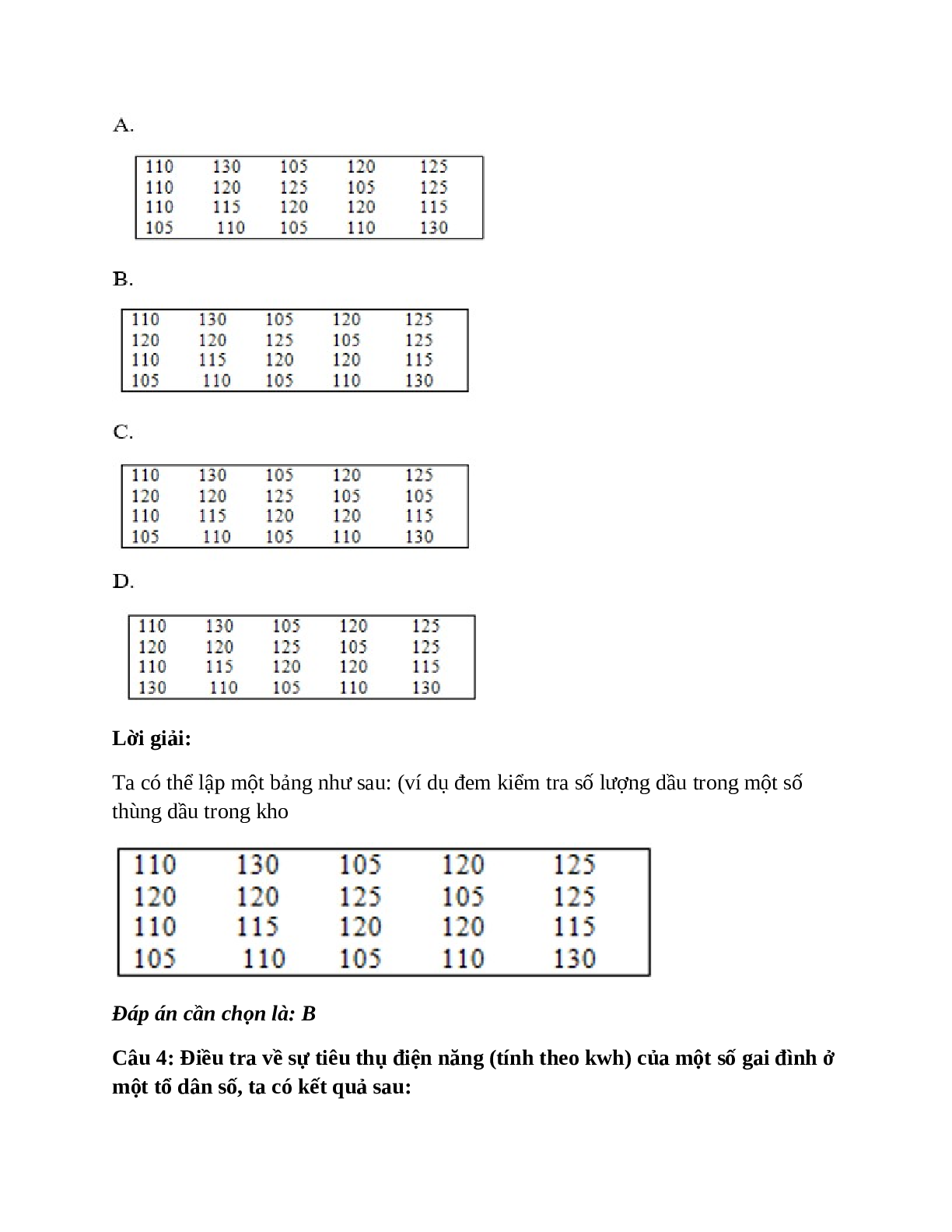 Trắc nghiệm Bảng tần số các giá trị của dấu hiệu có đáp án – Toán lớp 7 (trang 7)
