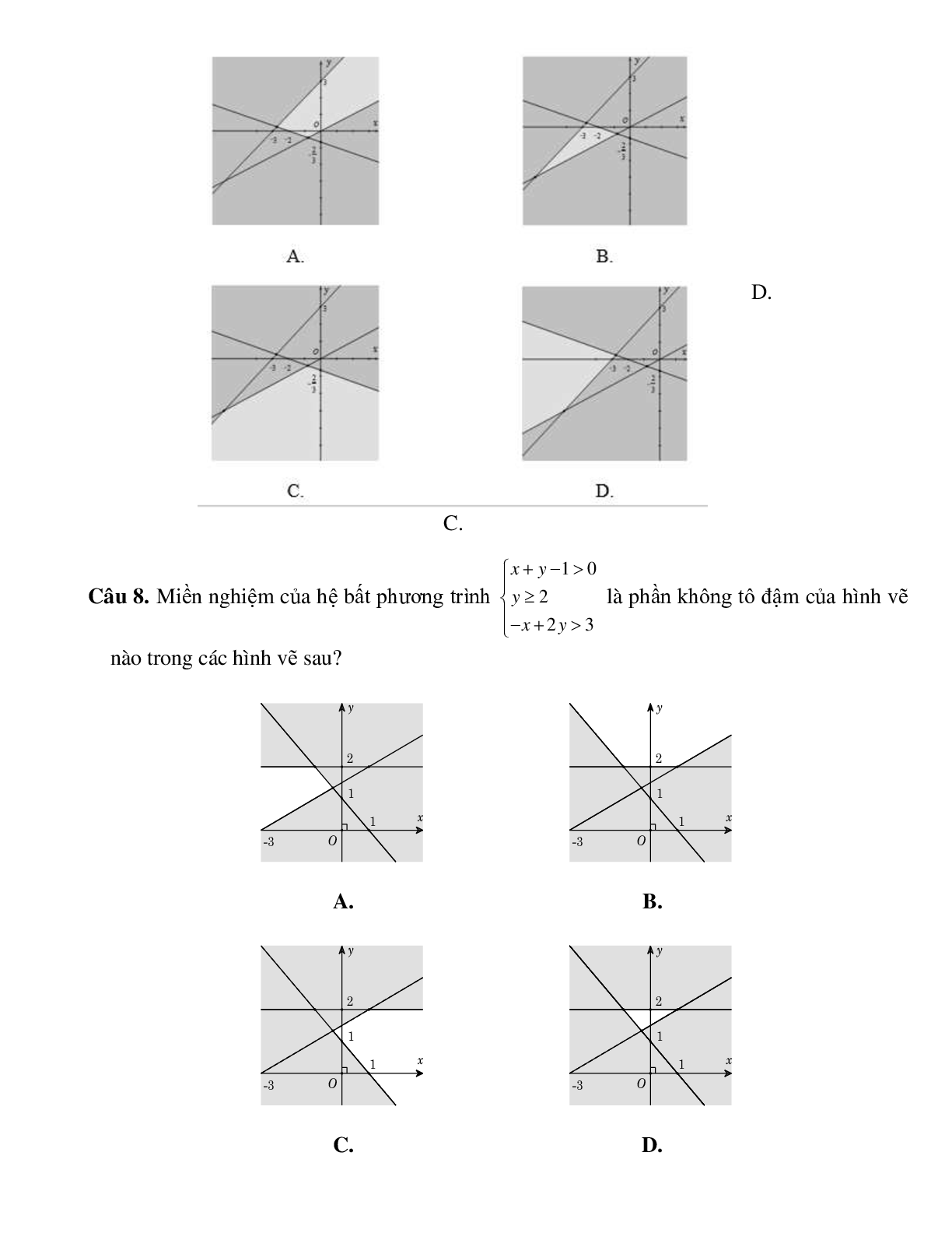 Bài tập hệ bất phương trình bậc nhất hai ẩn Toán 10 (trang 3)