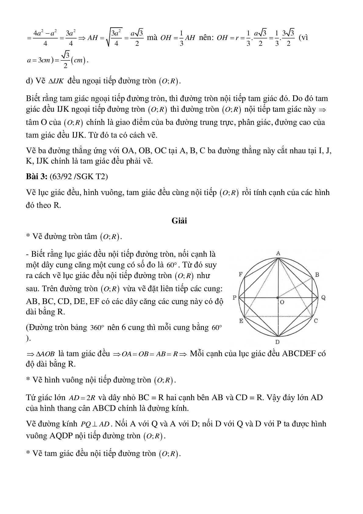 50 Bài tập Đường tròn ngoại tiếp. Đường tròn nội tiếp (có đáp án)- Toán 9 (trang 3)