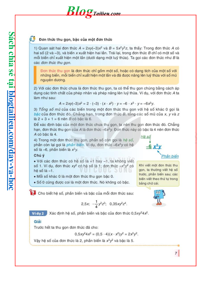 Toán lớp 8 Tập 1 Kết nối tri thức pdf (trang 7)