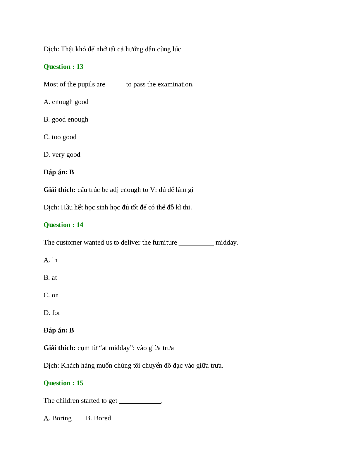 60 câu Trắc nghiệm Tiếng Anh 8 Unit 2 có đáp án 2023: Making Arrangements (trang 10)