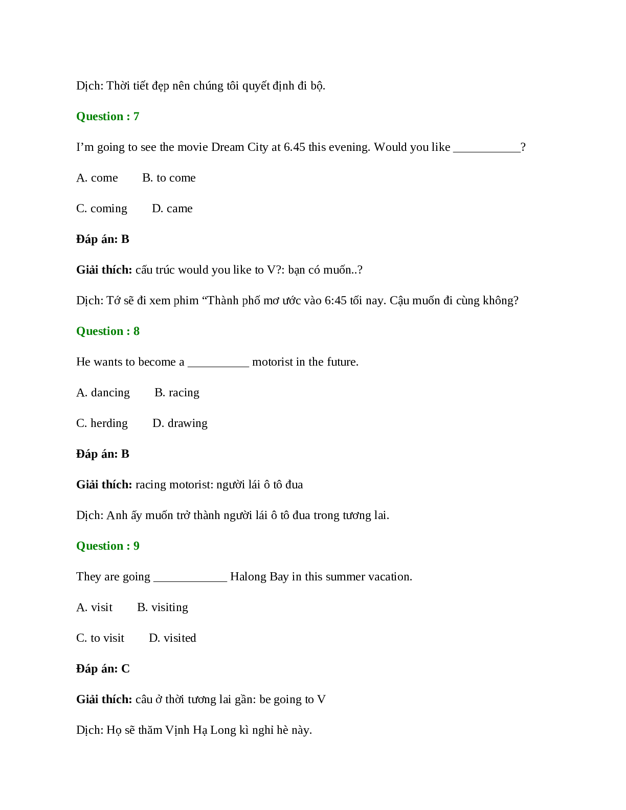 60 câu Trắc nghiệm Tiếng Anh 8 Unit 2 có đáp án 2023: Making Arrangements (trang 8)