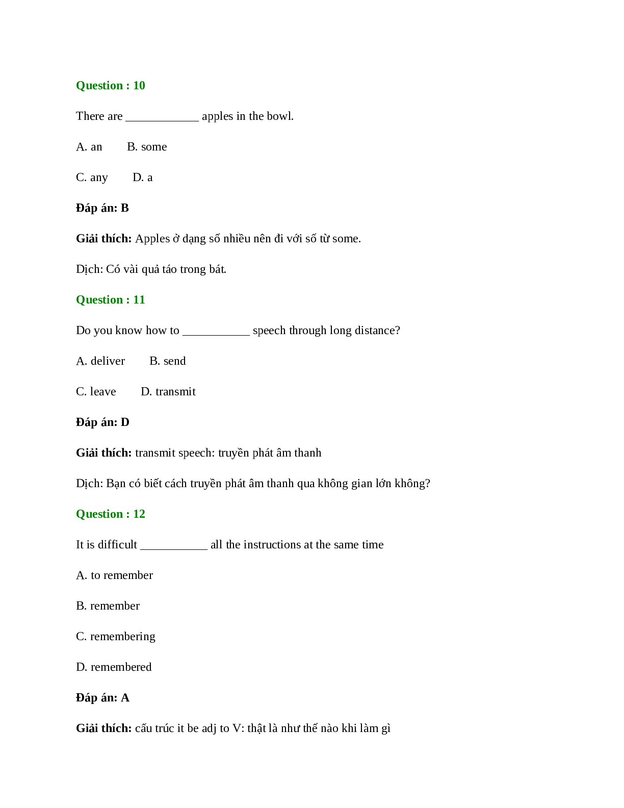 60 câu Trắc nghiệm Tiếng Anh 8 Unit 2 có đáp án 2023: Making Arrangements (trang 9)