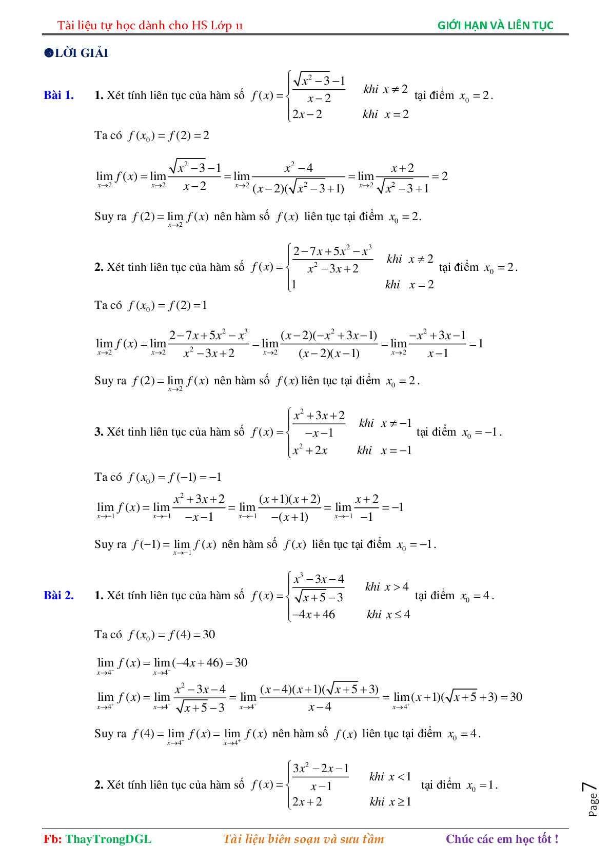 Tài liệu tự học hàm số liên tục (trang 7)