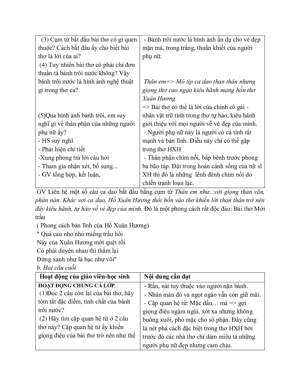Giáo án ngữ văn lớp 7 Tuần 7 Tiết 26: Bánh trôi nước mới nhất (trang 4)