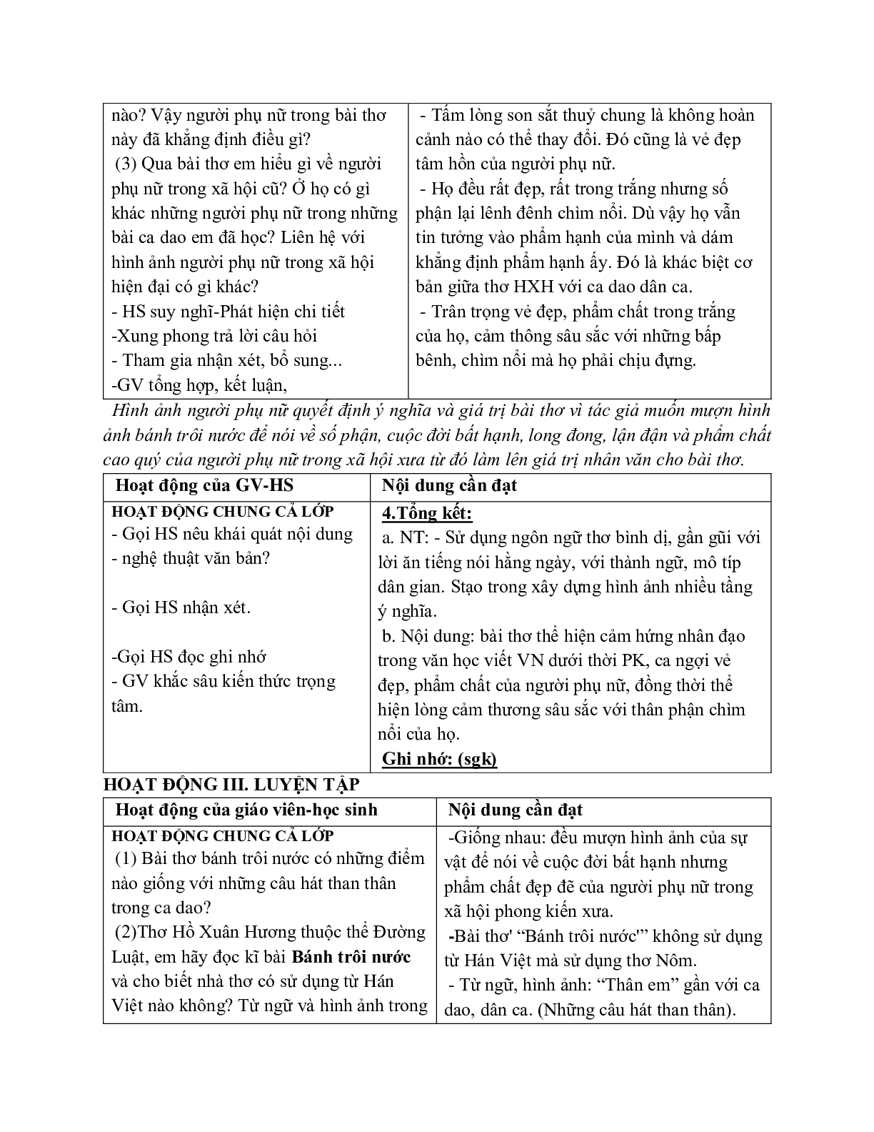 Giáo án ngữ văn lớp 7 Tuần 7 Tiết 26: Bánh trôi nước mới nhất (trang 5)