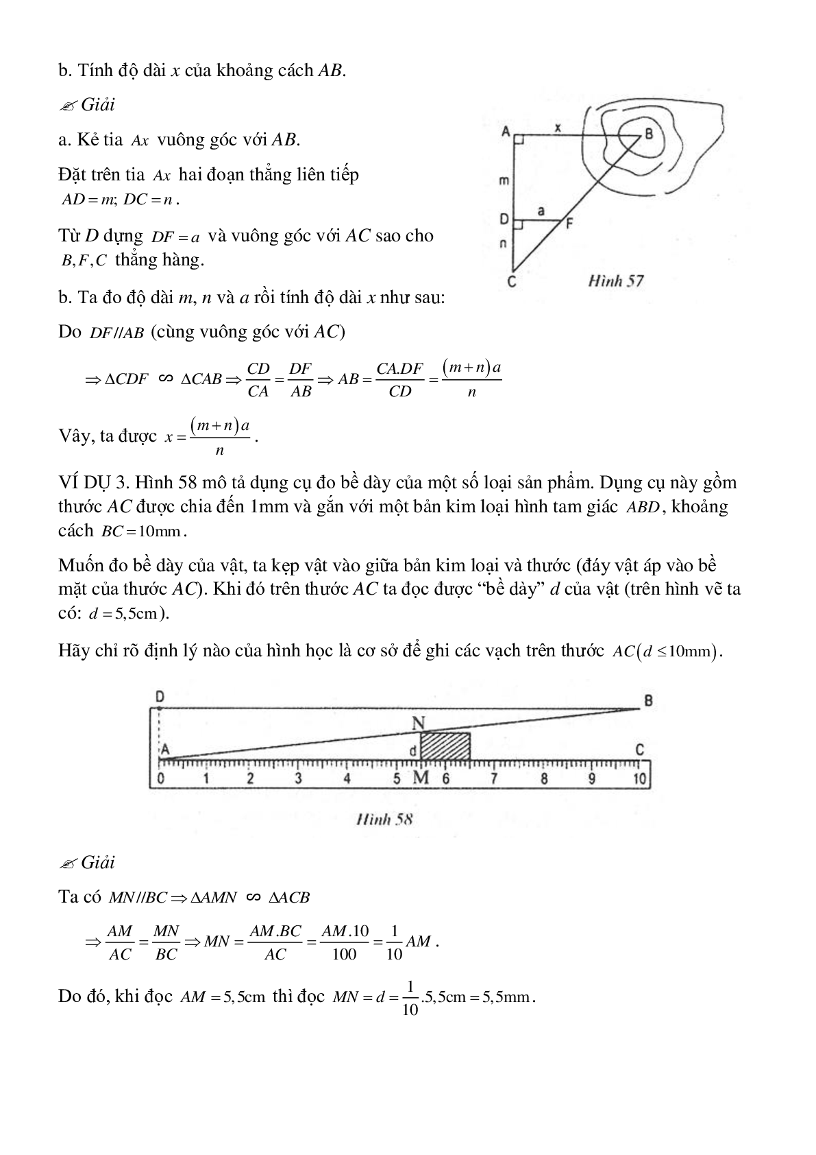 Bài tập về Ứng dụng thực tế của tam giác đồng dạng chọn lọc (trang 3)