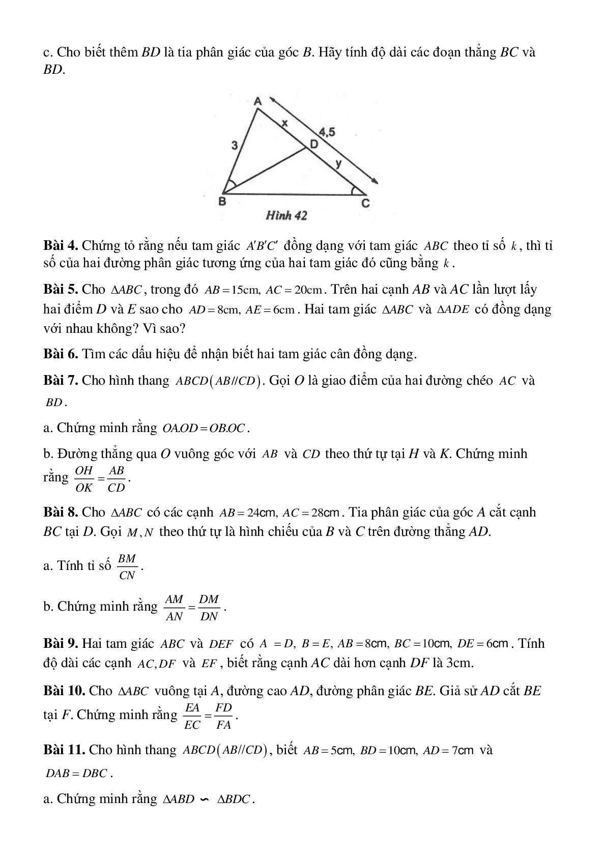 50 Bài tập Trường hợp đồng dạng thứ ba của tam giác (có đáp án)- Toán 8 (trang 2)