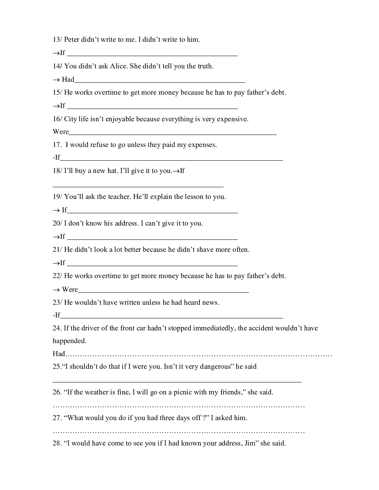 Chuyên đề: Câu điều kiện môn Tiếng Anh lớp 12 (trang 2)