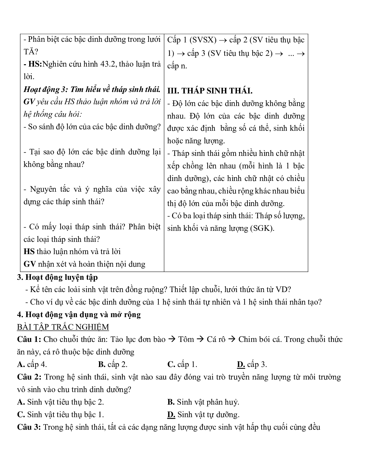 Giáo án Sinh học 12 Chủ đề Cơ chế di truyền và biến dị mới nhất - CV5512 (trang 4)