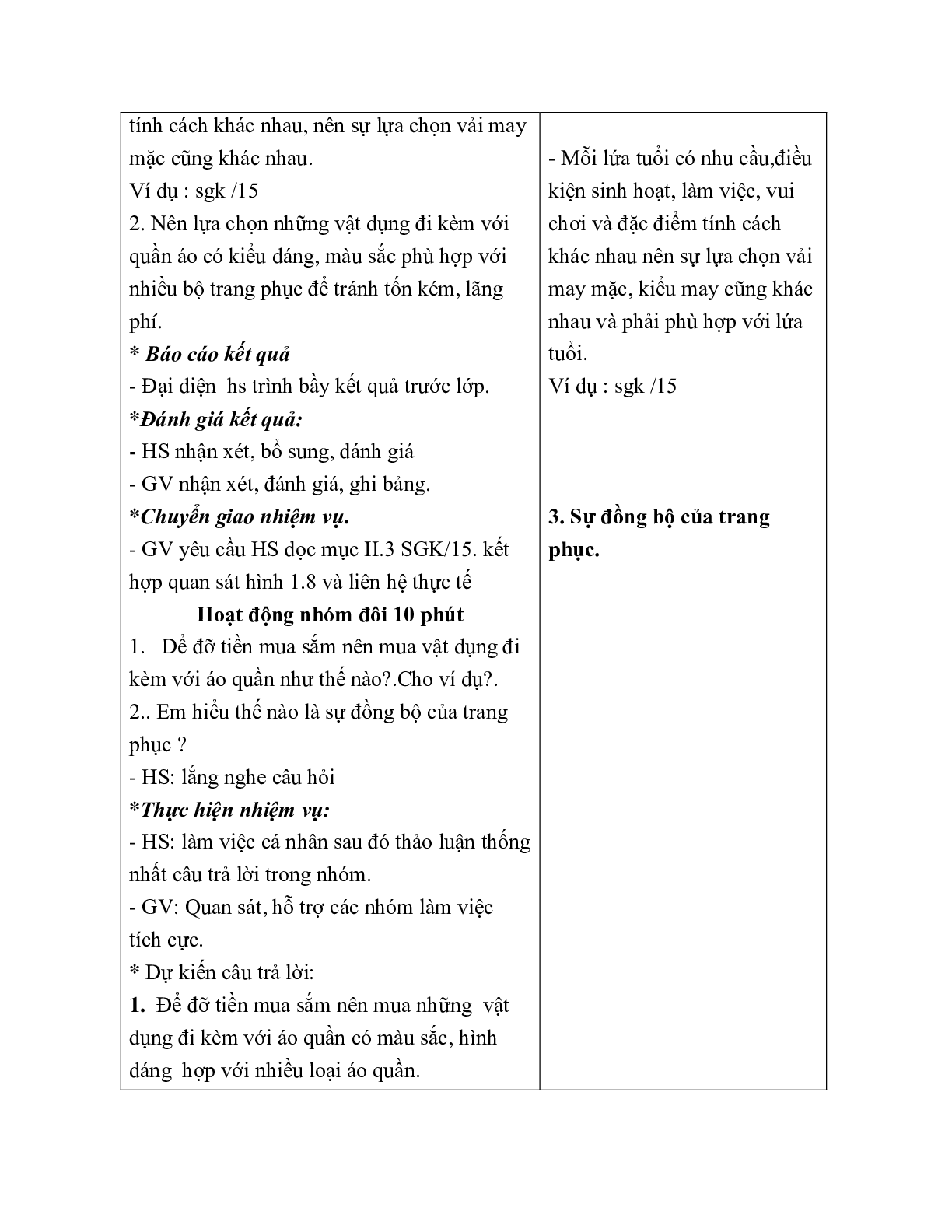 GIÁO ÁN CÔNG NGHỆ 6 BÀI 2: LỰA CHỌN TRANG PHỤC  (T3) MỚI NHẤT (trang 4)