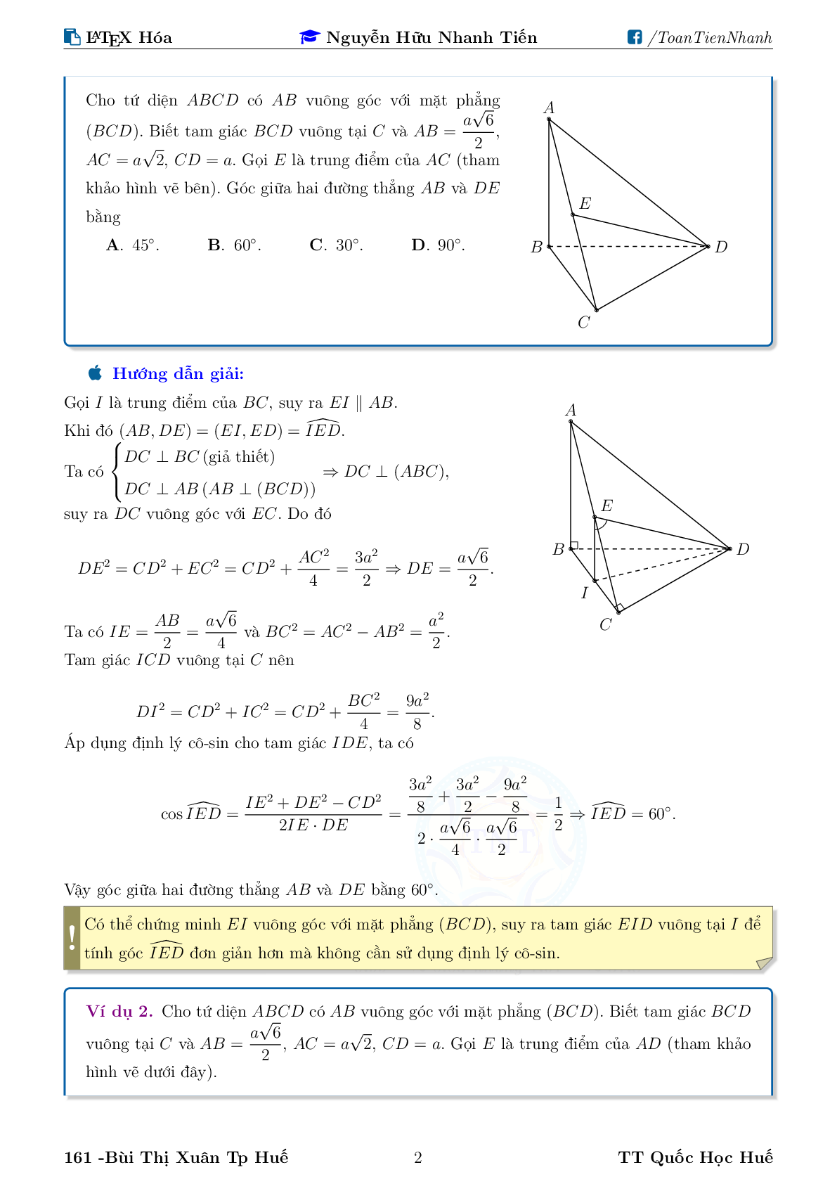 Chuyên đề về góc và khoảng cách trong không gian (trang 2)
