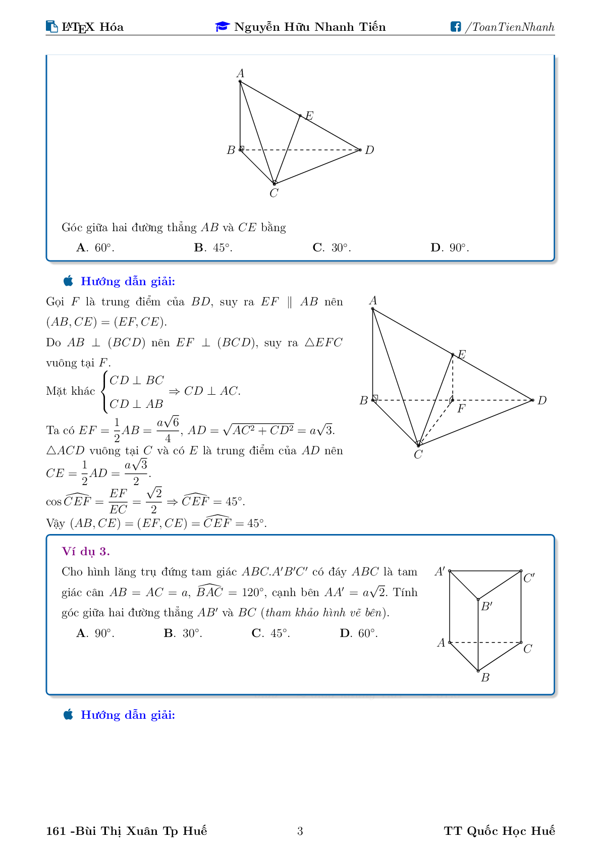 Chuyên đề về góc và khoảng cách trong không gian (trang 3)