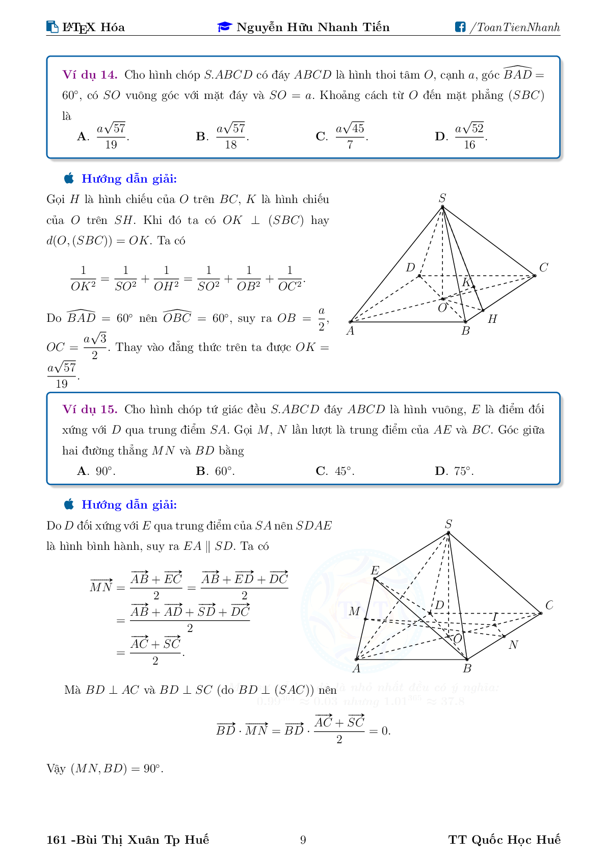 Chuyên đề về góc và khoảng cách trong không gian (trang 9)