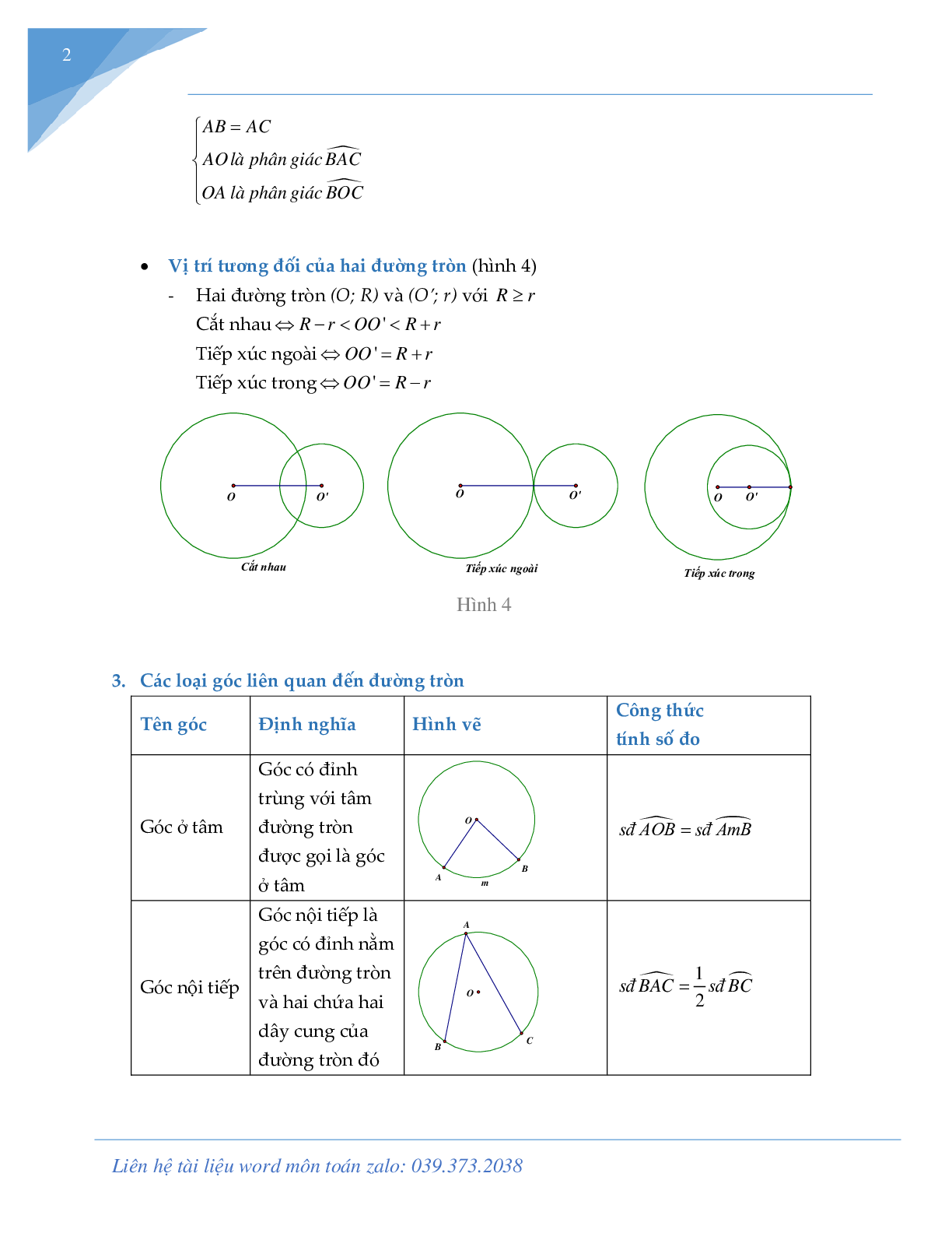 Tuyển tập 50 bài hình học luyện thi vào lớp 10 chuyên môn toán (trang 2)