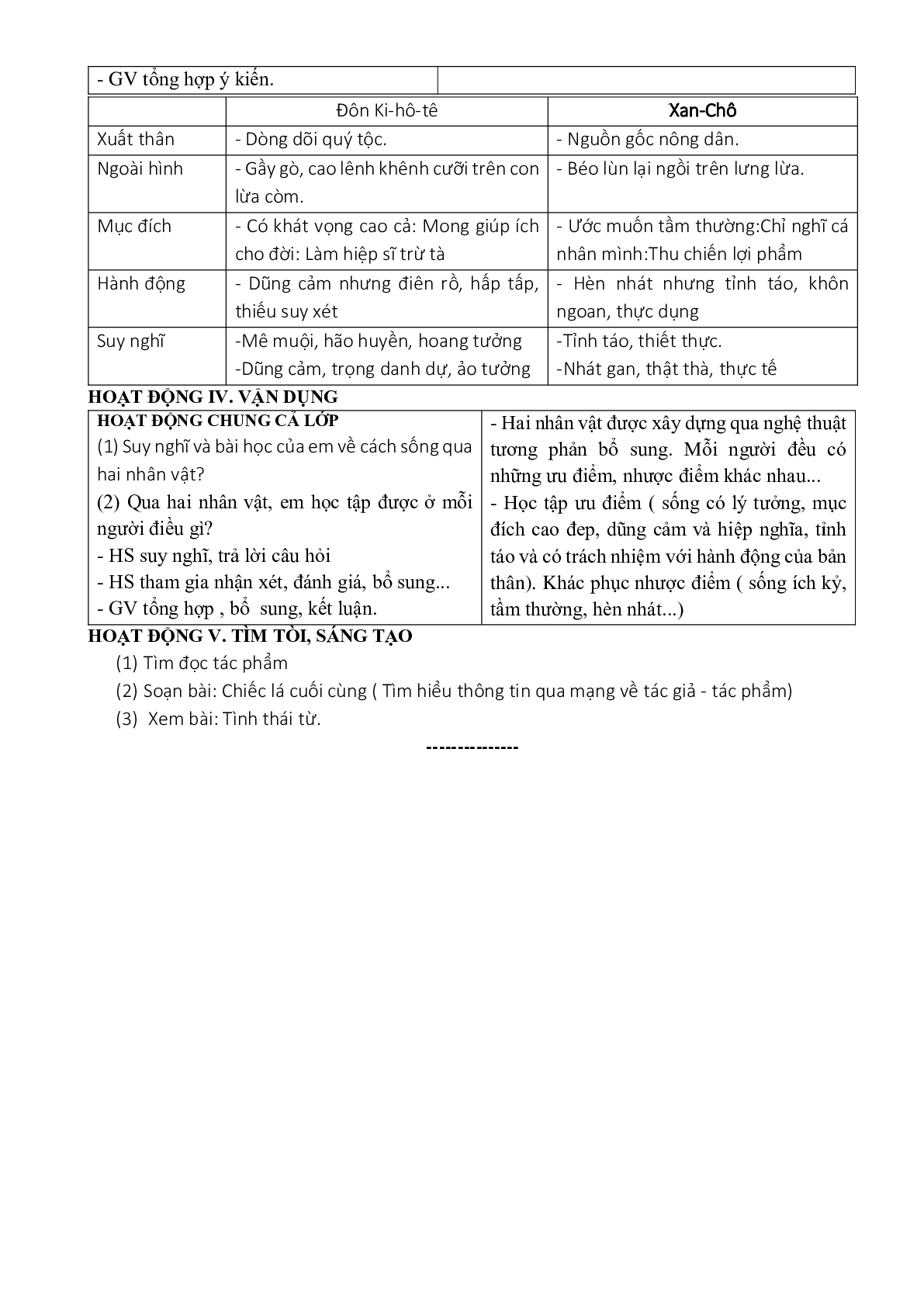 Giáo án ngữ văn lớp 8 Tuần 7 Tiết 26: Đánh nhau với cối xay gió ( Tiếp ) mới nhất (trang 3)