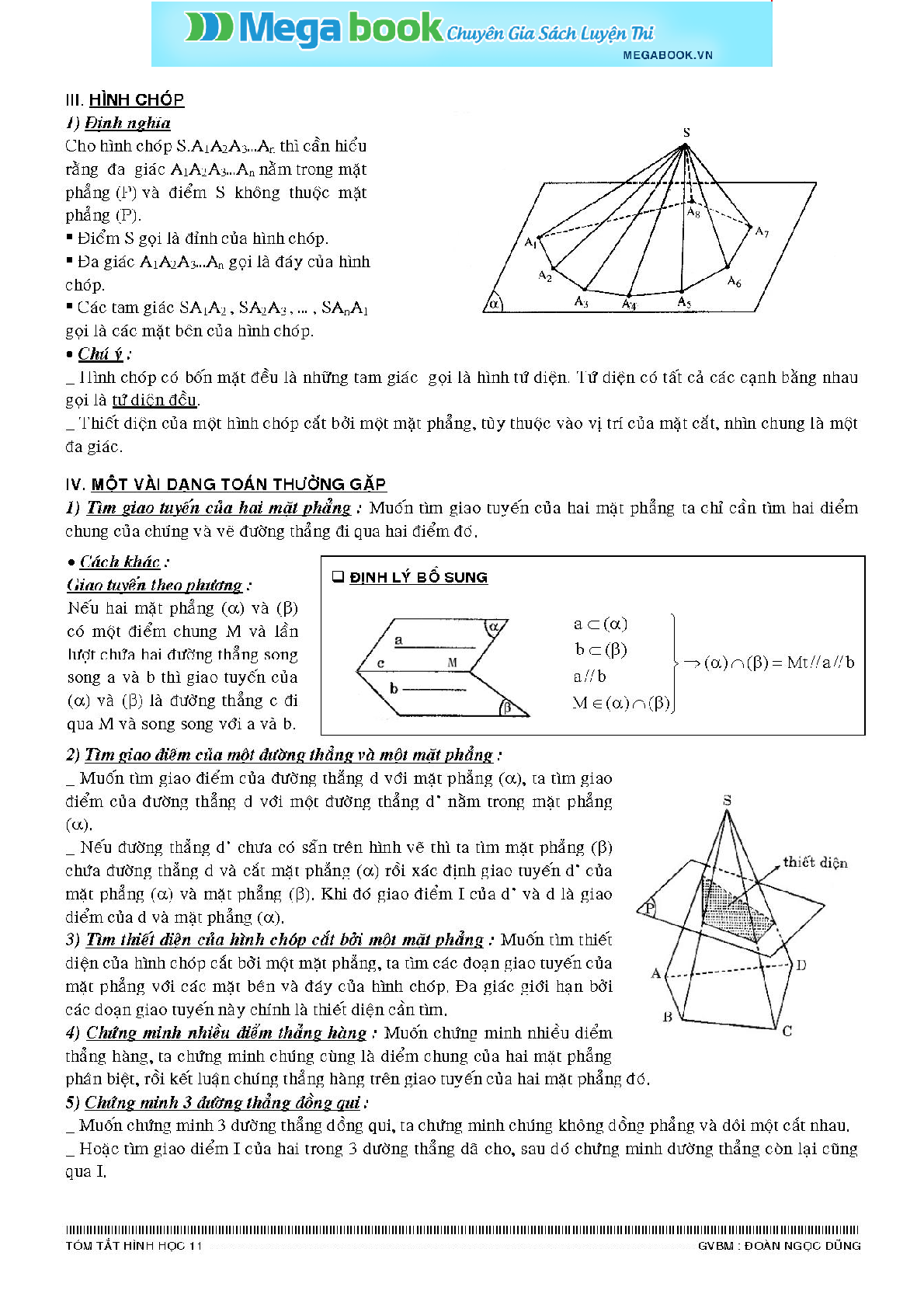 Lý thuyết hình học môn Toán lớp 11 đầy đủ nhất (trang 5)