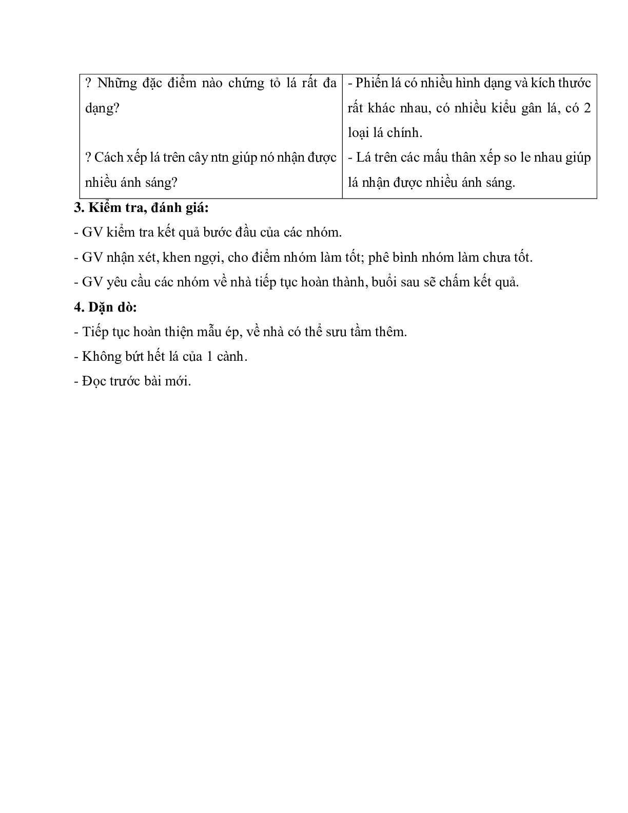 Giáo án Sinh học 6 Bài 25: Biến dạng của lá mới nhất - CV5512 (trang 7)