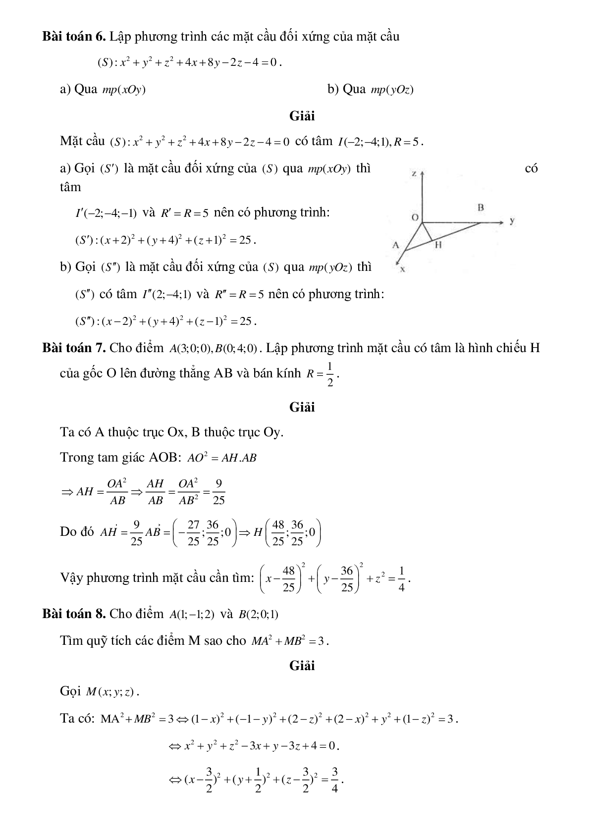 Lập phương trình mặt cầu (trang 4)