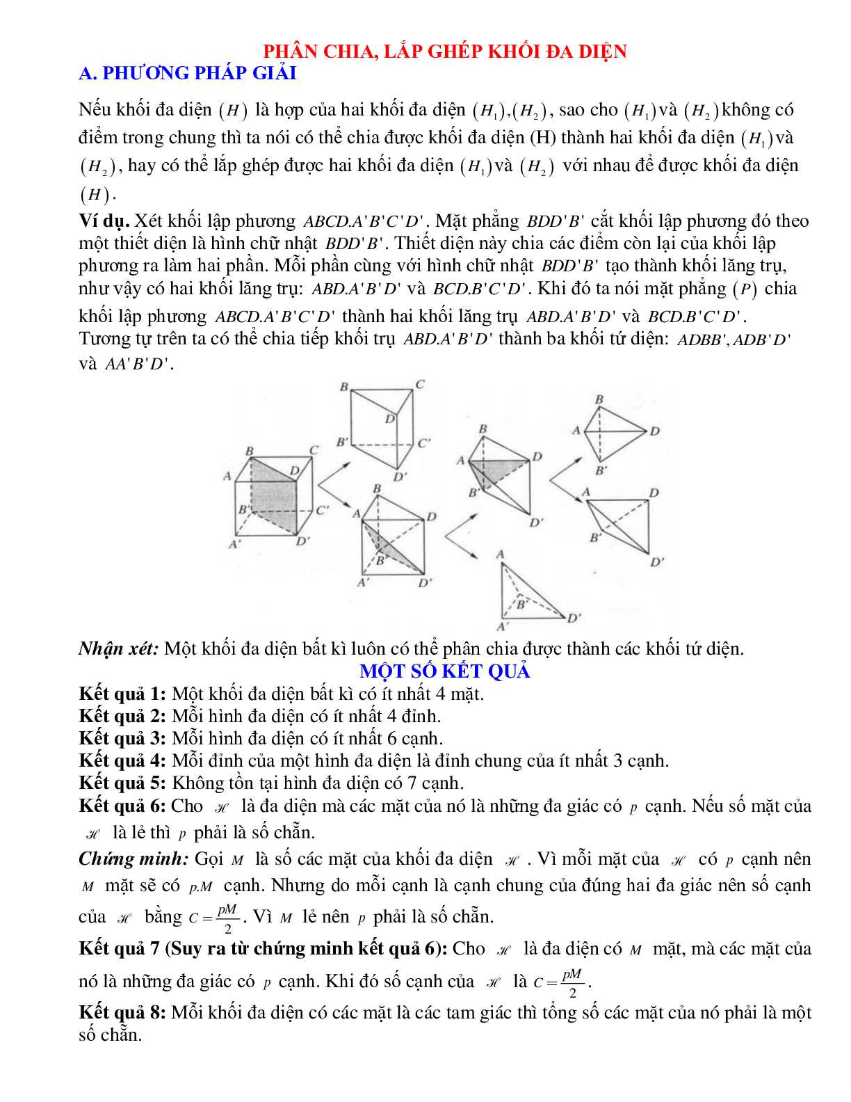 Phương pháp giải và bài tập về Phân chia, lắp ghép khối đa diện (trang 1)