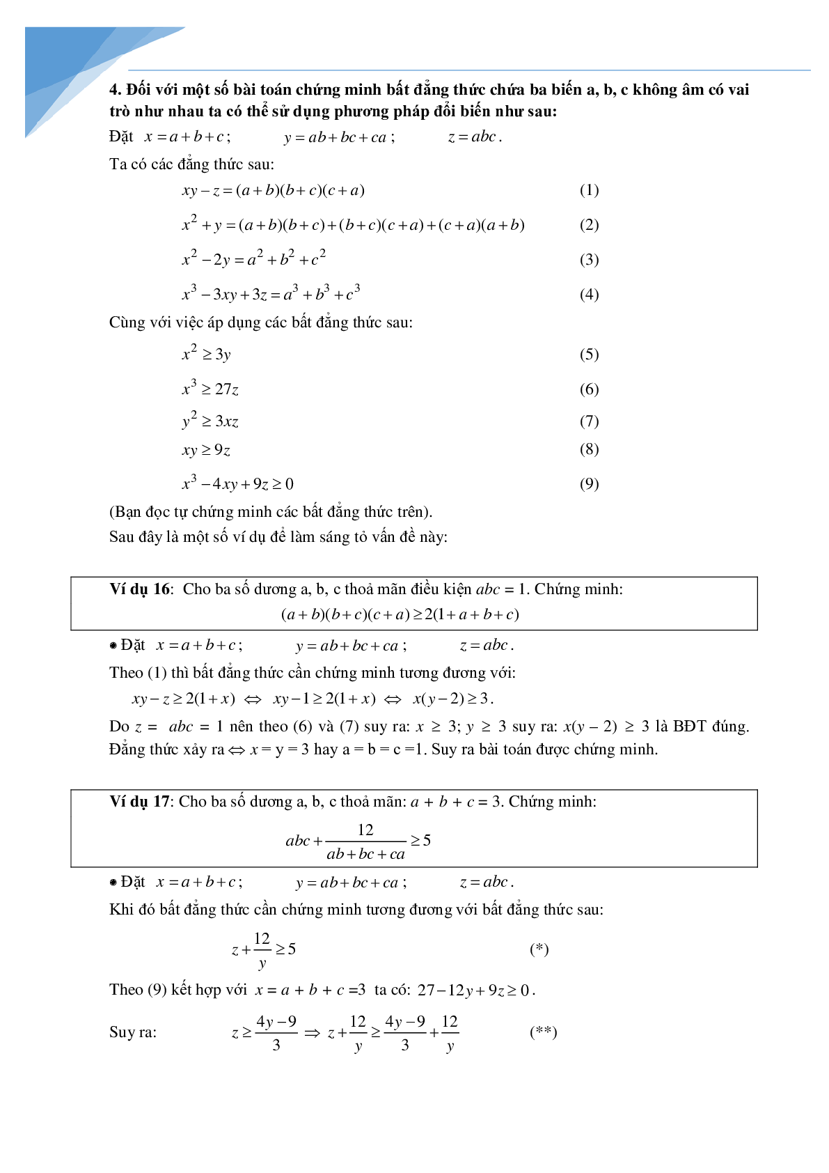 Phương pháp đổi biến trong chứng minh bất đẳng thức (trang 6)