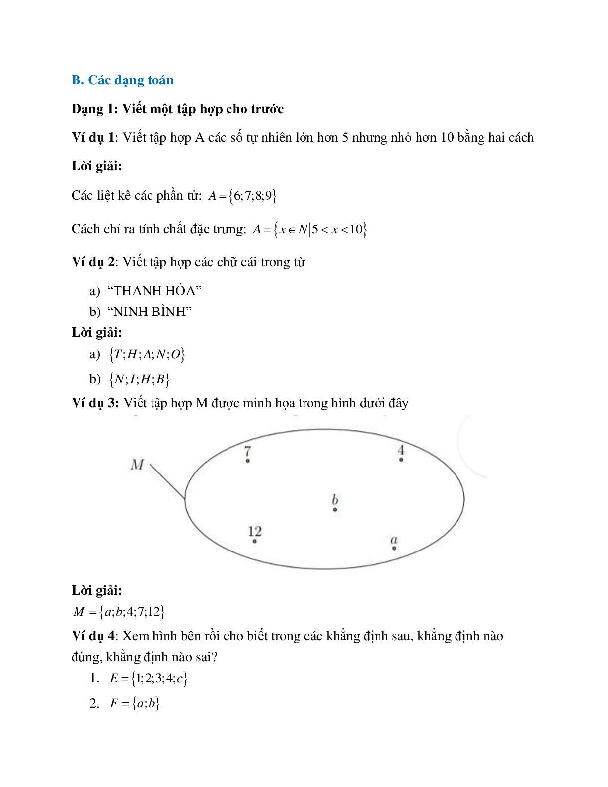 Lý thuyết, bài tập về Tập hợp - Các phần tử của tập hợp có lời giải (trang 2)
