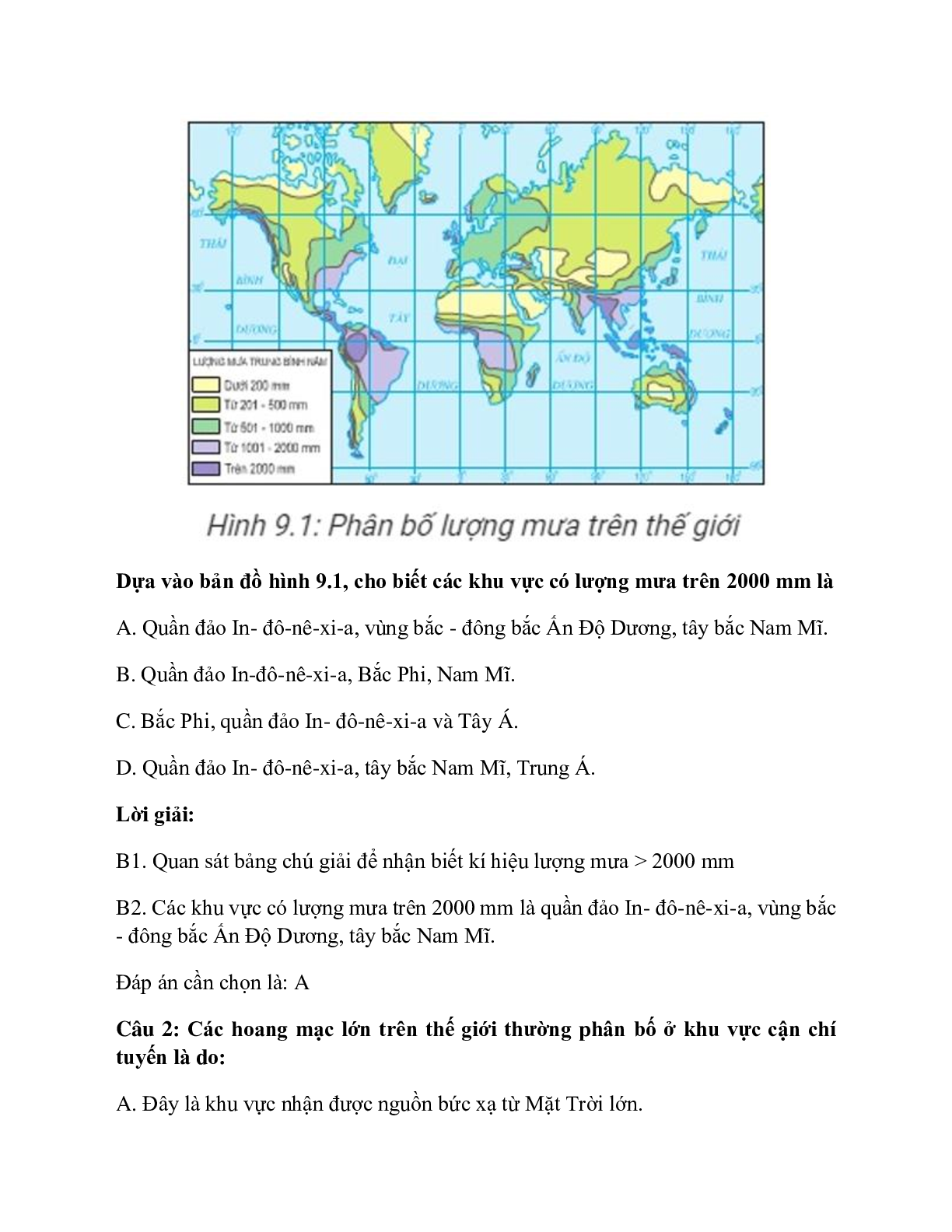 Địa Lí 10 Bài 13 (Lý thuyết và trắc nghiệm): Ngưng đọng hơi nước trong khí quyển. Mưa (trang 5)
