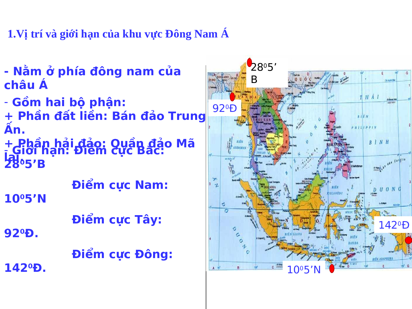 Giáo án Địa lí 8 Bài 14: Đông Nam Á - Đất liền và hải đảo (trang 7)