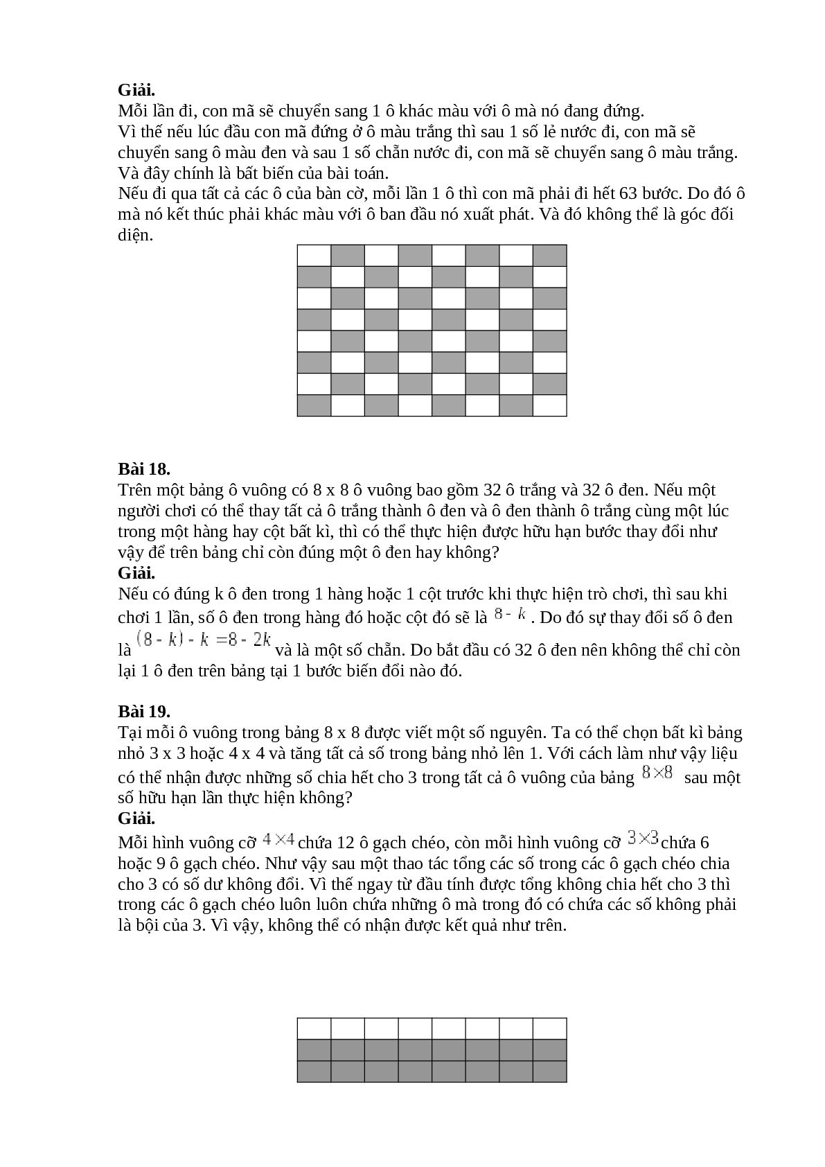 Bất biến trong các bài toán tổ hợp - Toán 11 (trang 6)