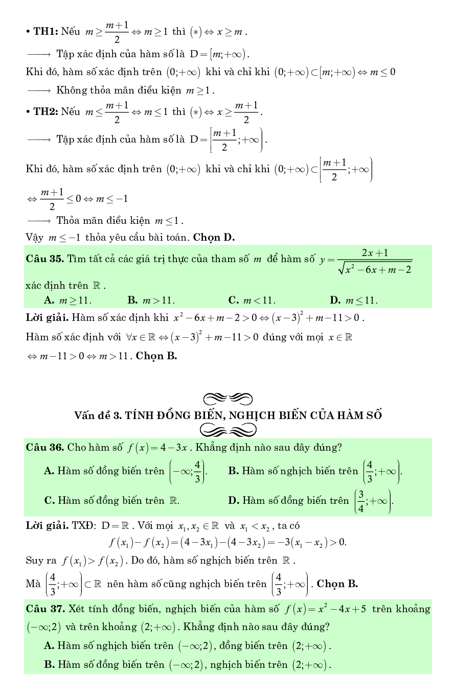 Chuyên đề về hàm số bậc nhất và bậc hai (trang 10)