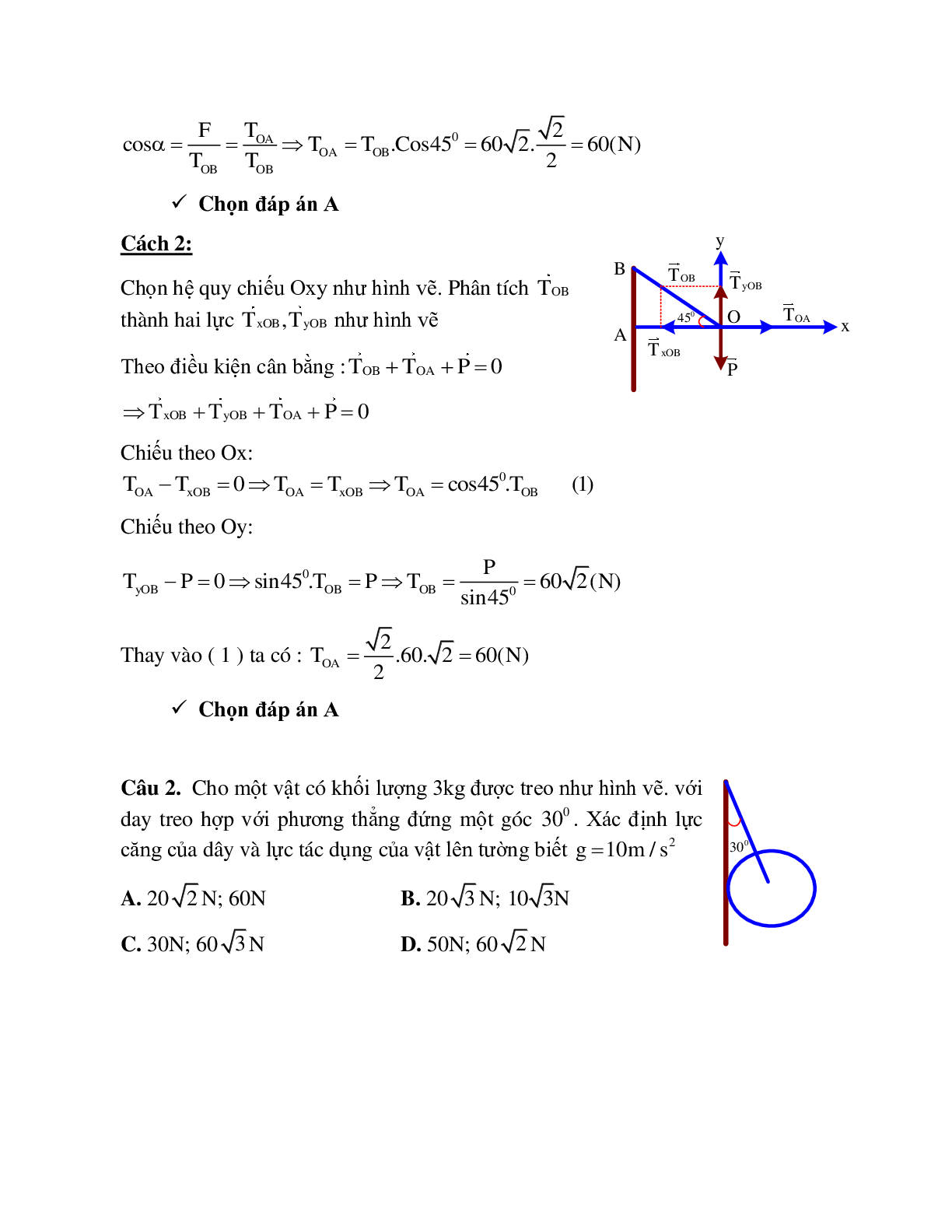 Phương pháp giải và bài tập về Xác định lực tổng hợp tác dụng lên vật (trang 2)