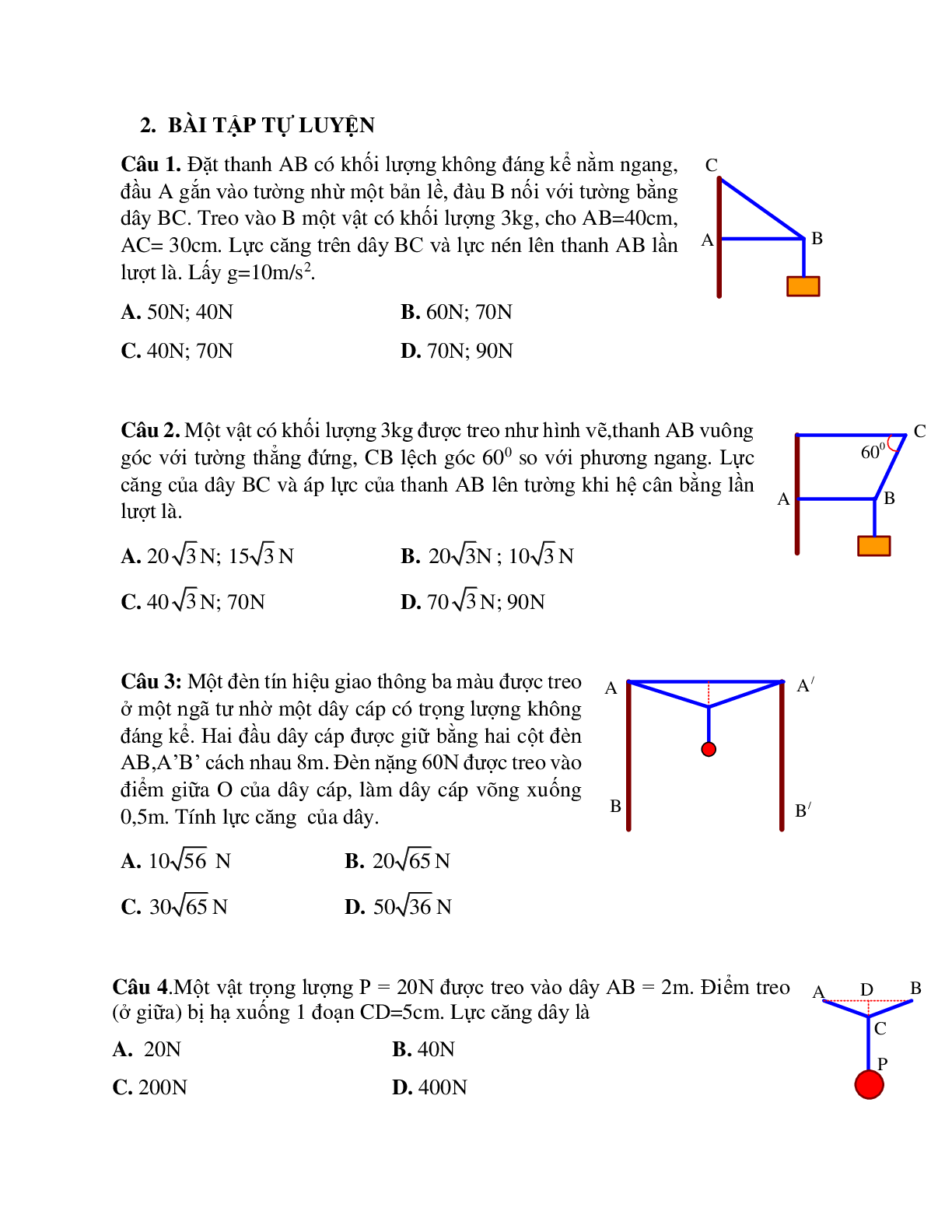 Phương pháp giải và bài tập về Xác định lực tổng hợp tác dụng lên vật (trang 4)