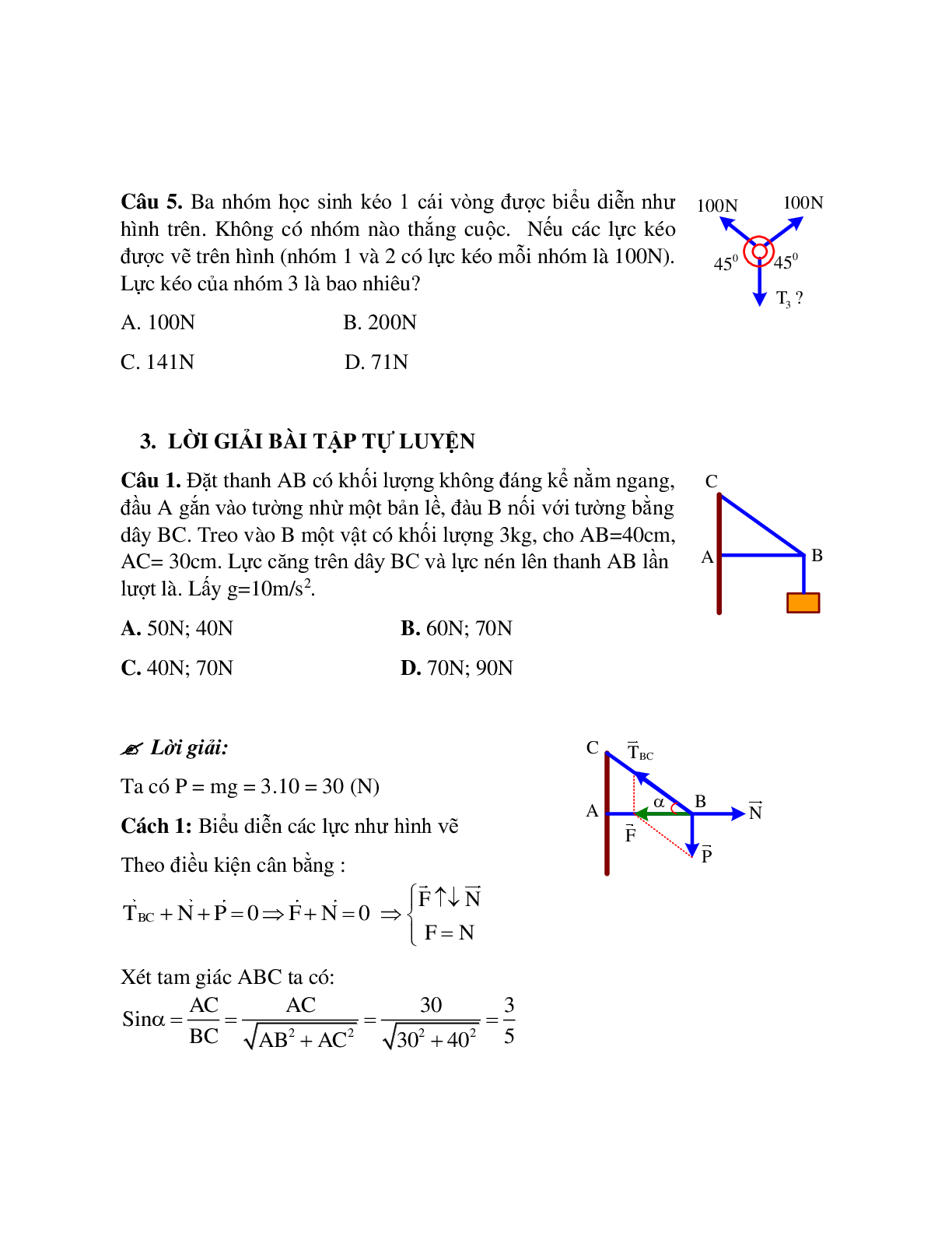 Phương pháp giải và bài tập về Xác định lực tổng hợp tác dụng lên vật (trang 5)