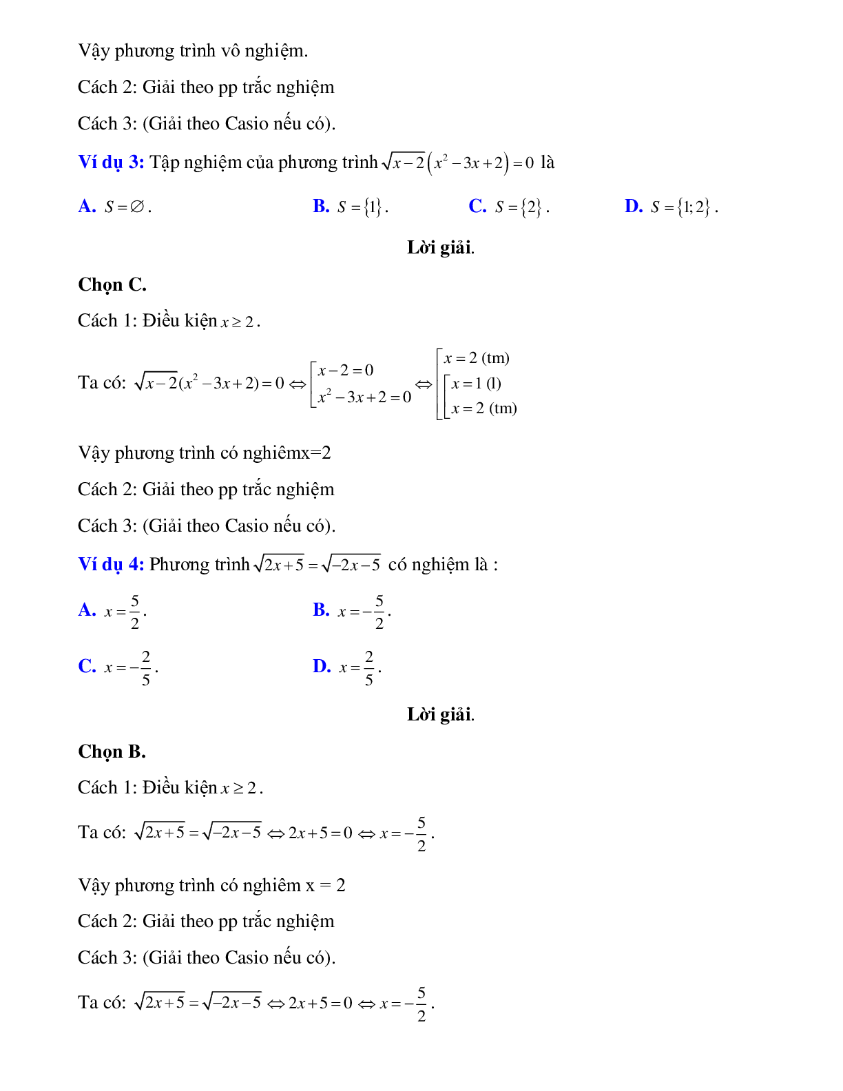 Giải phương trình (trang 2)