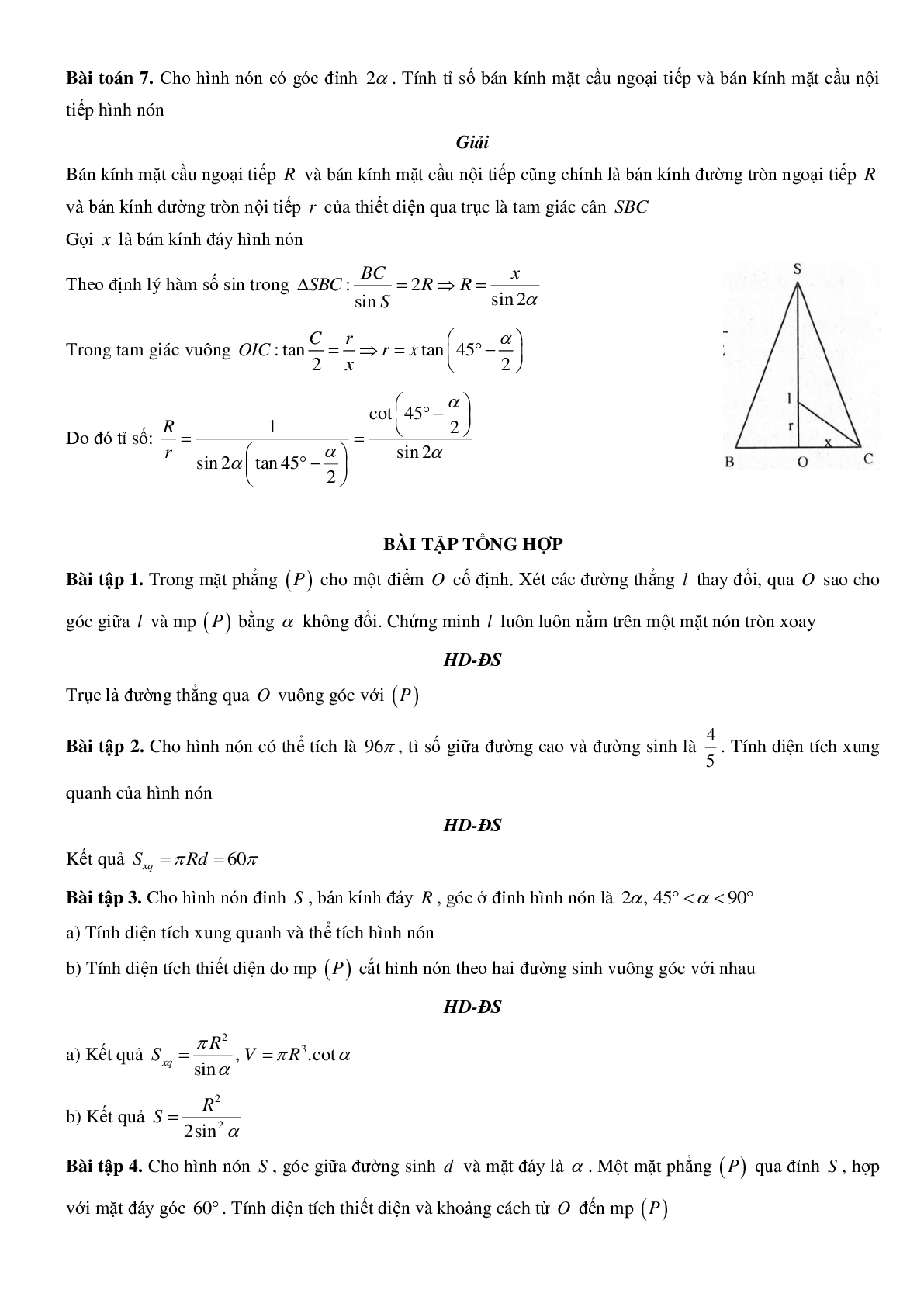 Mặt nón - Hình nón - Khối nón - Ôn thi THPT QG môn toán (trang 10)