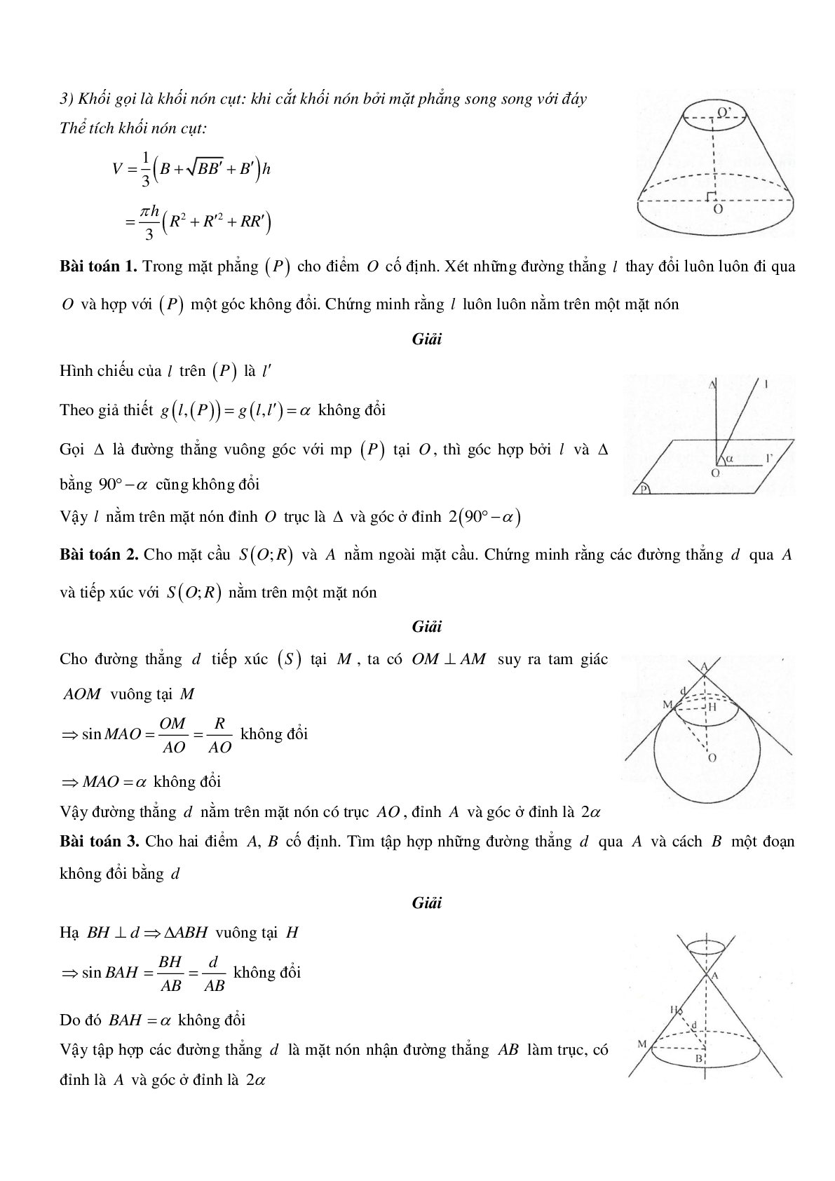 Mặt nón - Hình nón - Khối nón - Ôn thi THPT QG môn toán (trang 2)