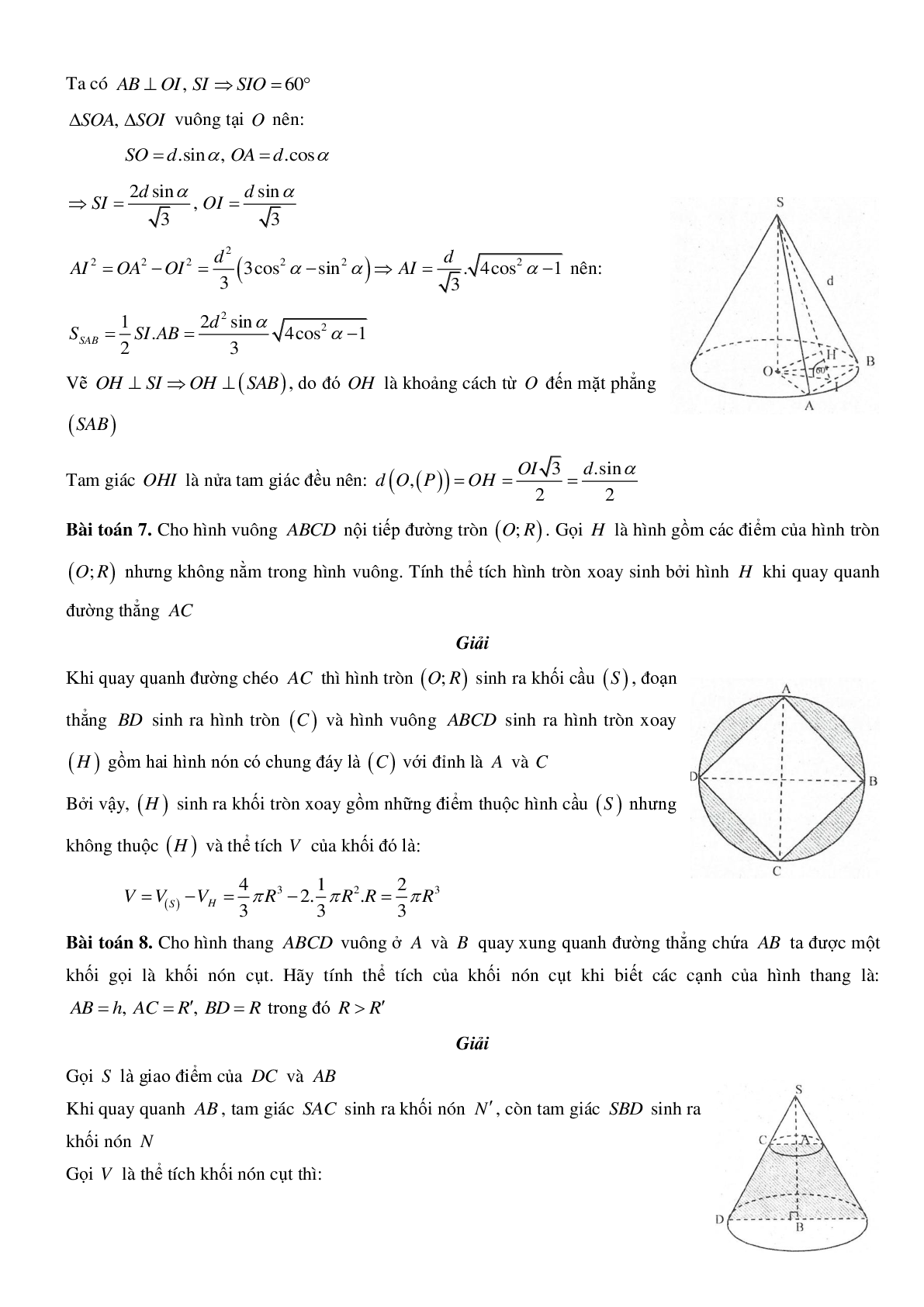 Mặt nón - Hình nón - Khối nón - Ôn thi THPT QG môn toán (trang 4)