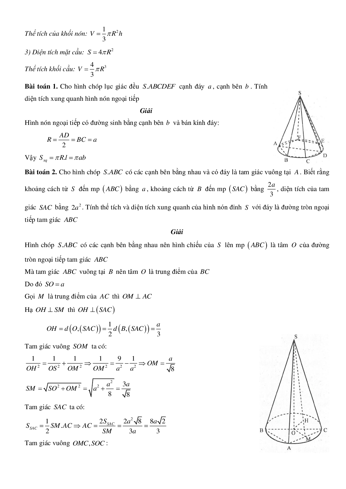 Mặt nón - Hình nón - Khối nón - Ôn thi THPT QG môn toán (trang 7)