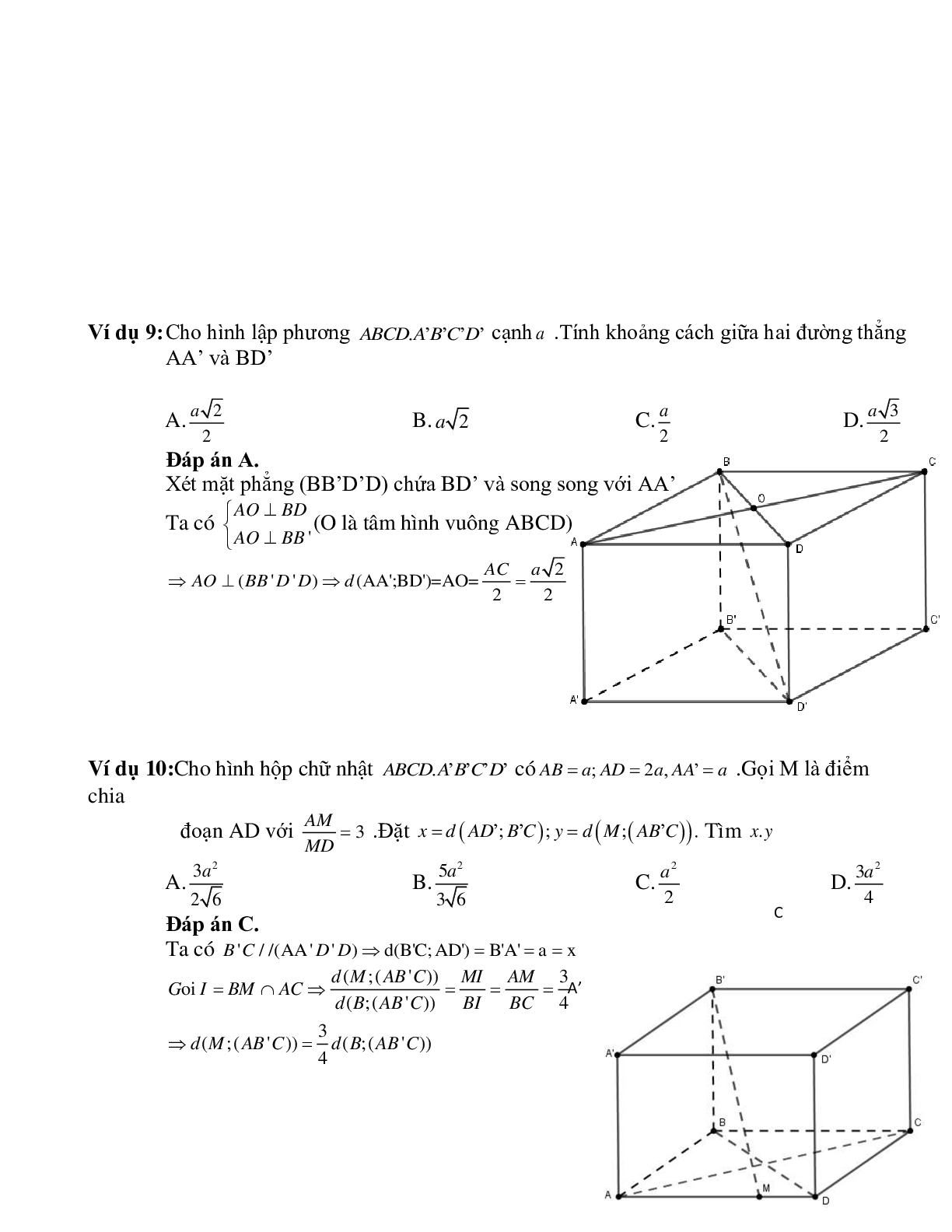 Bài tập Toán hình 11 Bài 5 có đáp án: Khoảng cách (trang 10)